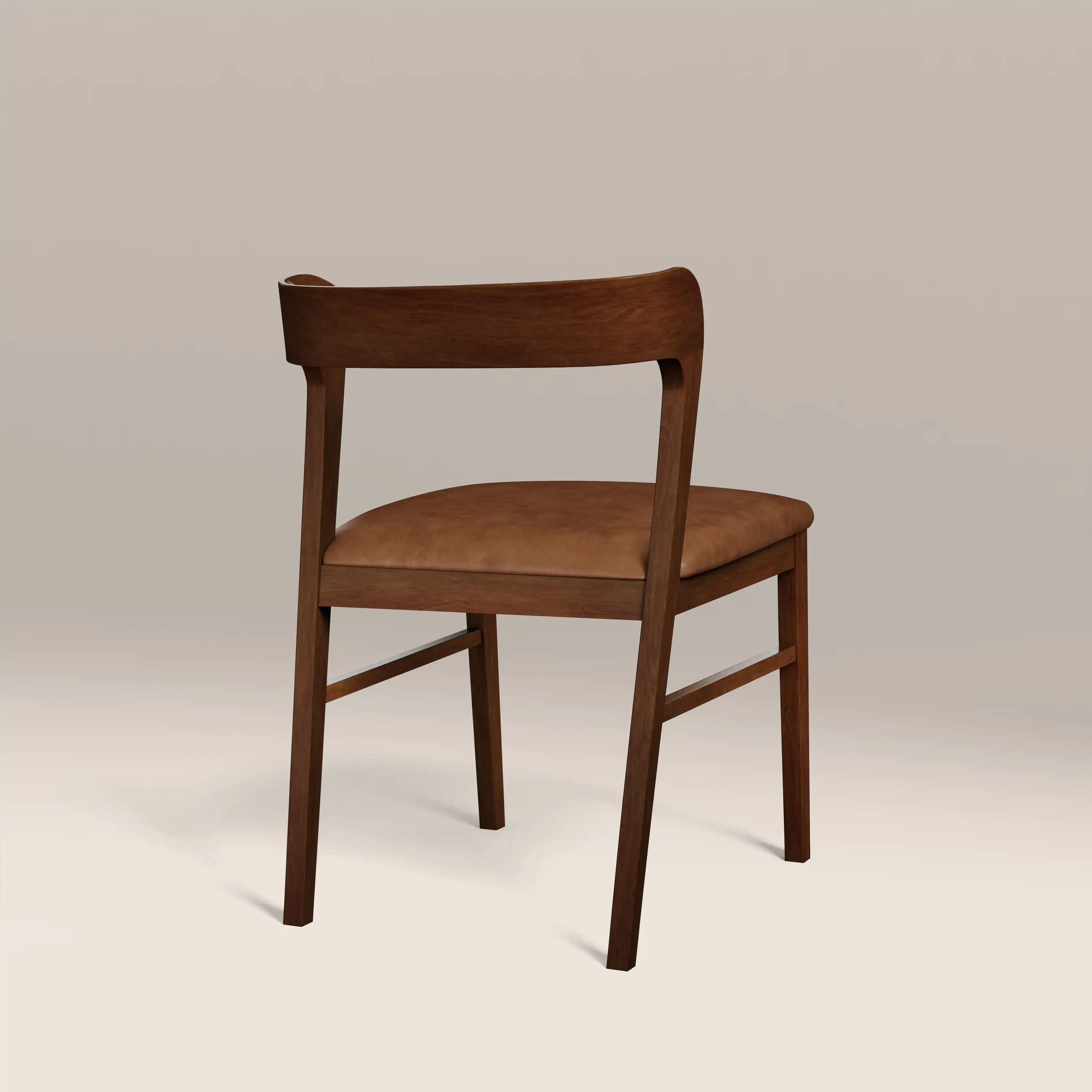 Chiswick Wooden Dining Chair | Vintage Tan Faux Leather & Walnut - Image 5