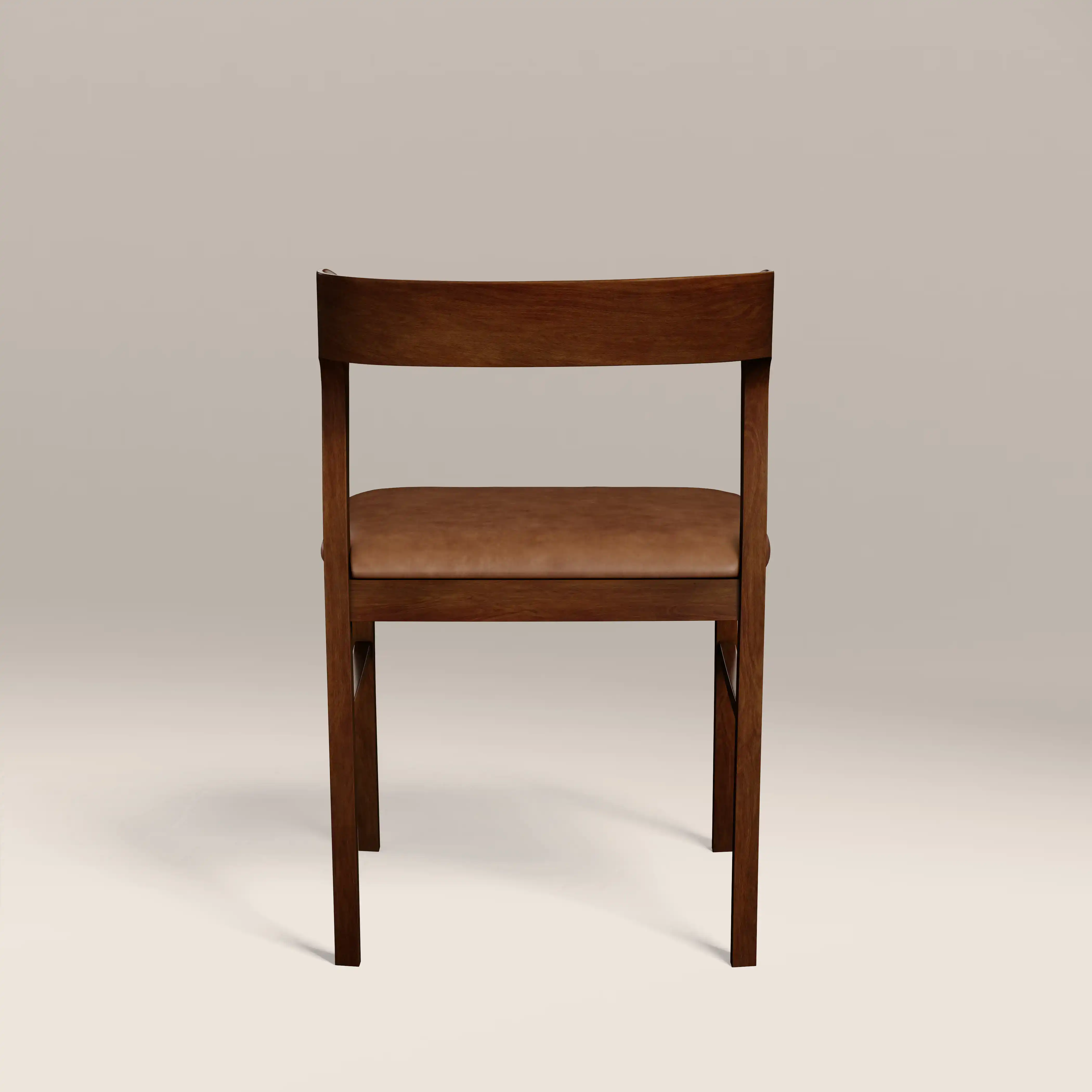 Chiswick Wooden Dining Chair | Vintage Tan Faux Leather & Walnut - Image 7