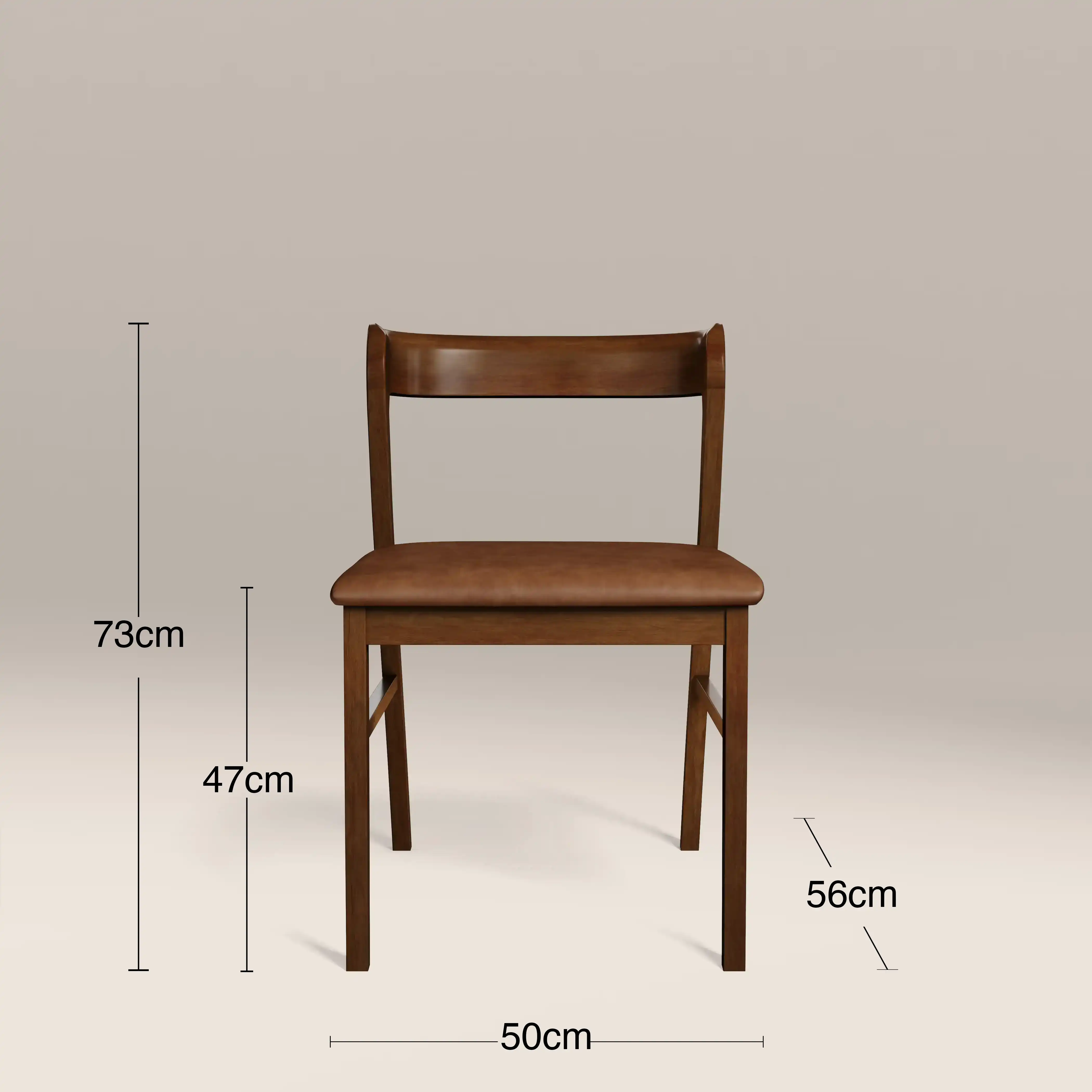 Chiswick Wooden Dining Chair | Vintage Tan Faux Leather & Walnut - Image 8