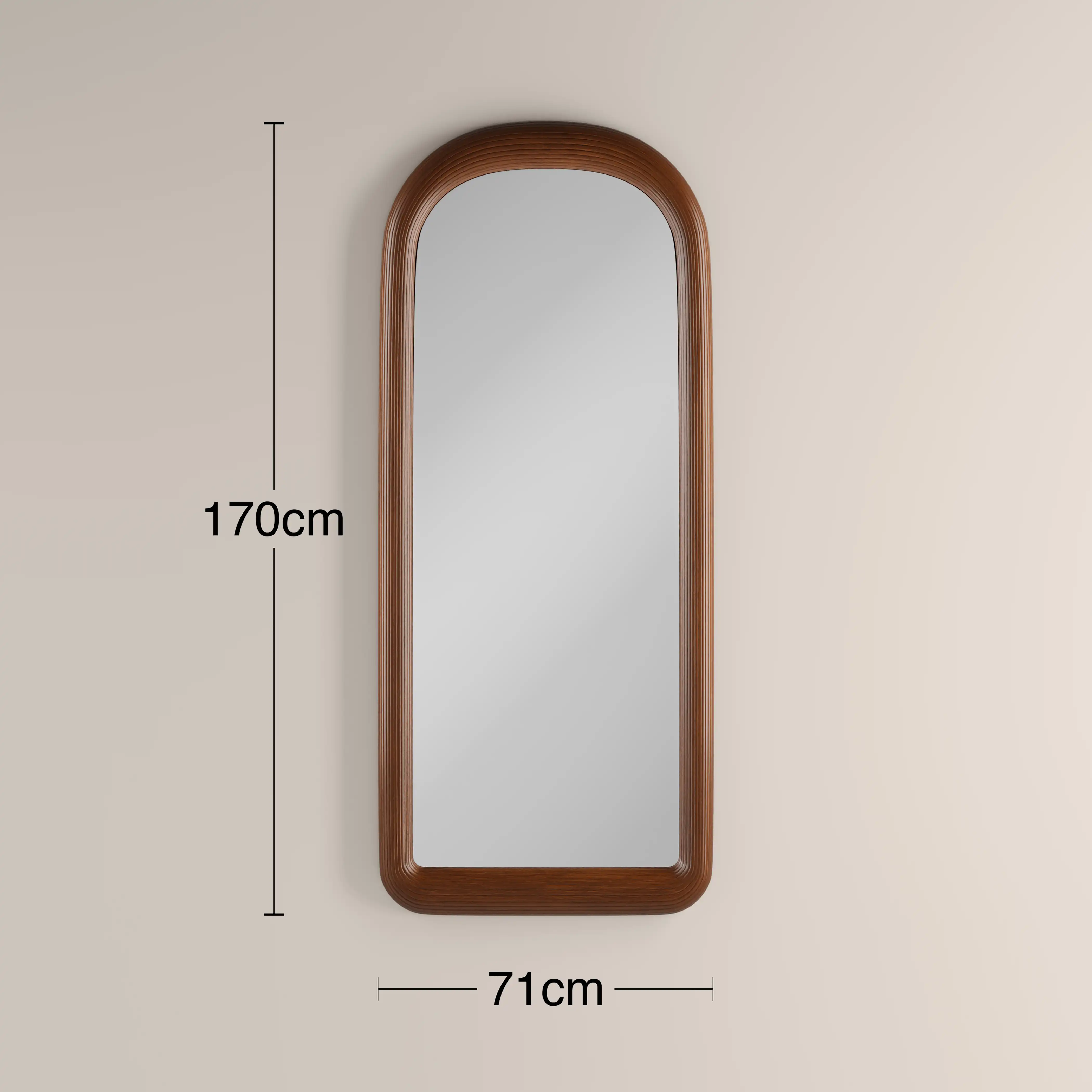 Ciara Arch Full Length Mirror, 170 x 71 cm | Walnut - Image 4