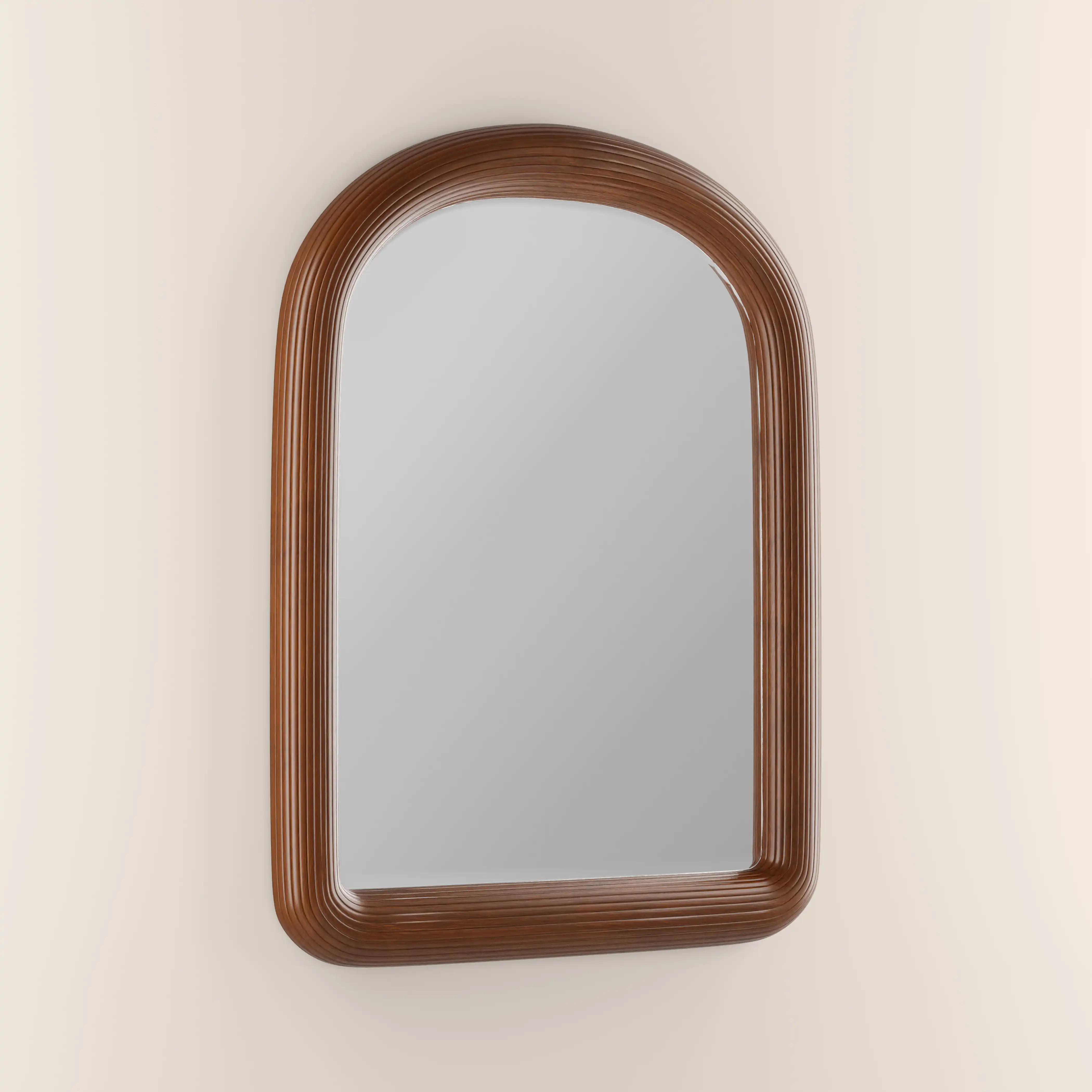 Ciara Arch Wall Mirror, 90 x 71 cm | Walnut - Image 3