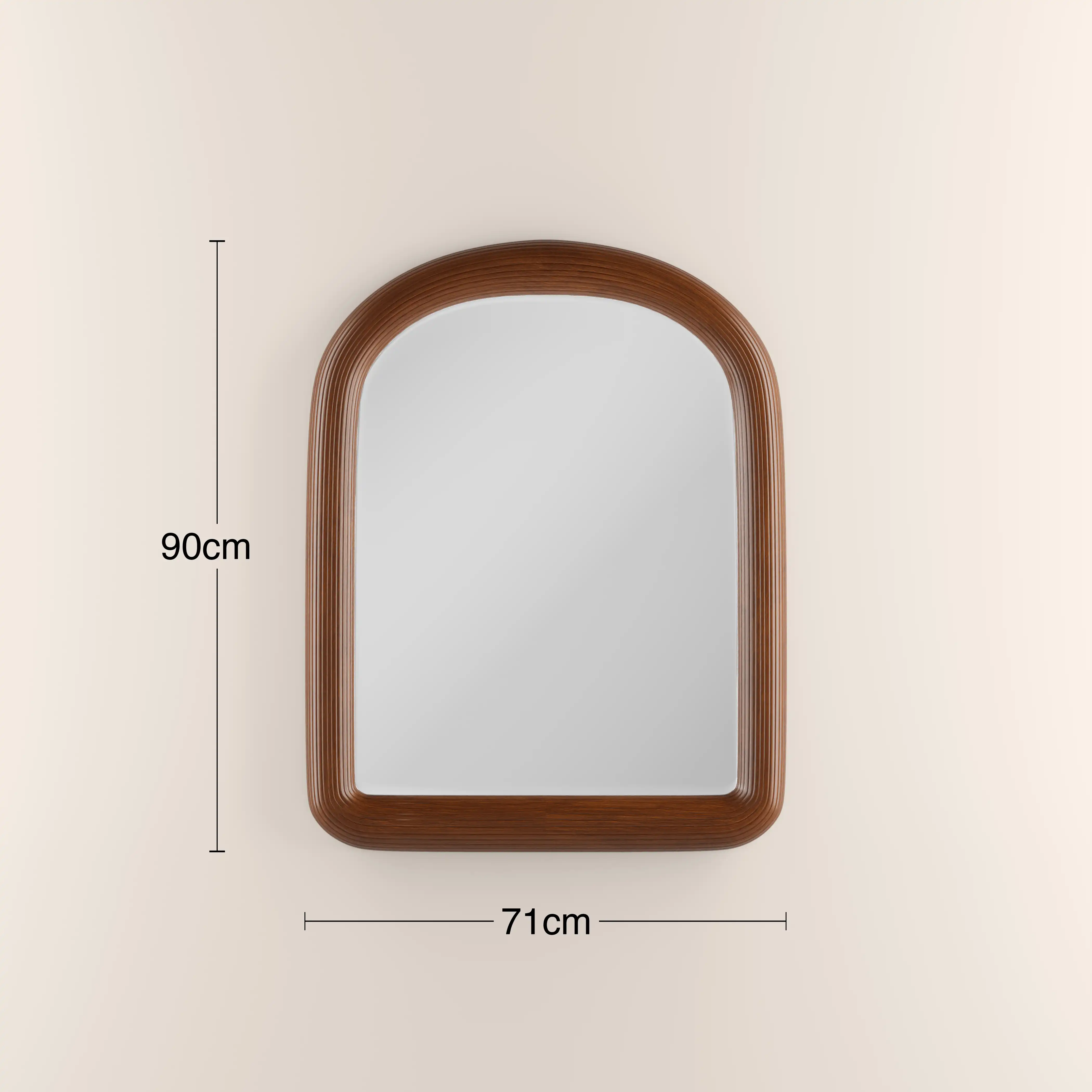 Ciara Arch Wall Mirror, 90 x 71 cm | Walnut - Image 4