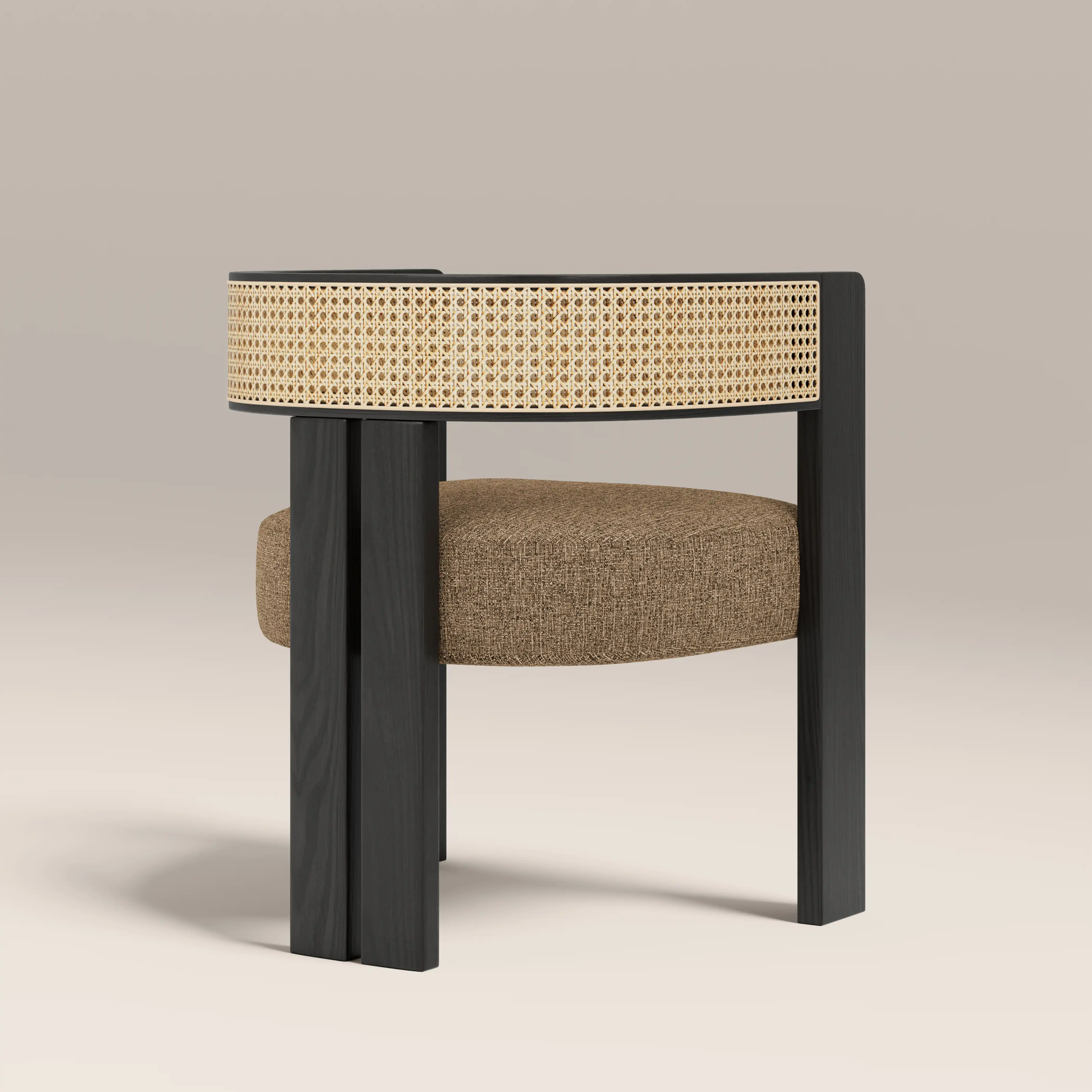 Clifton Wooden Carver Dining Chair | Speckled Cappuccino Boucle & Black - Image 7