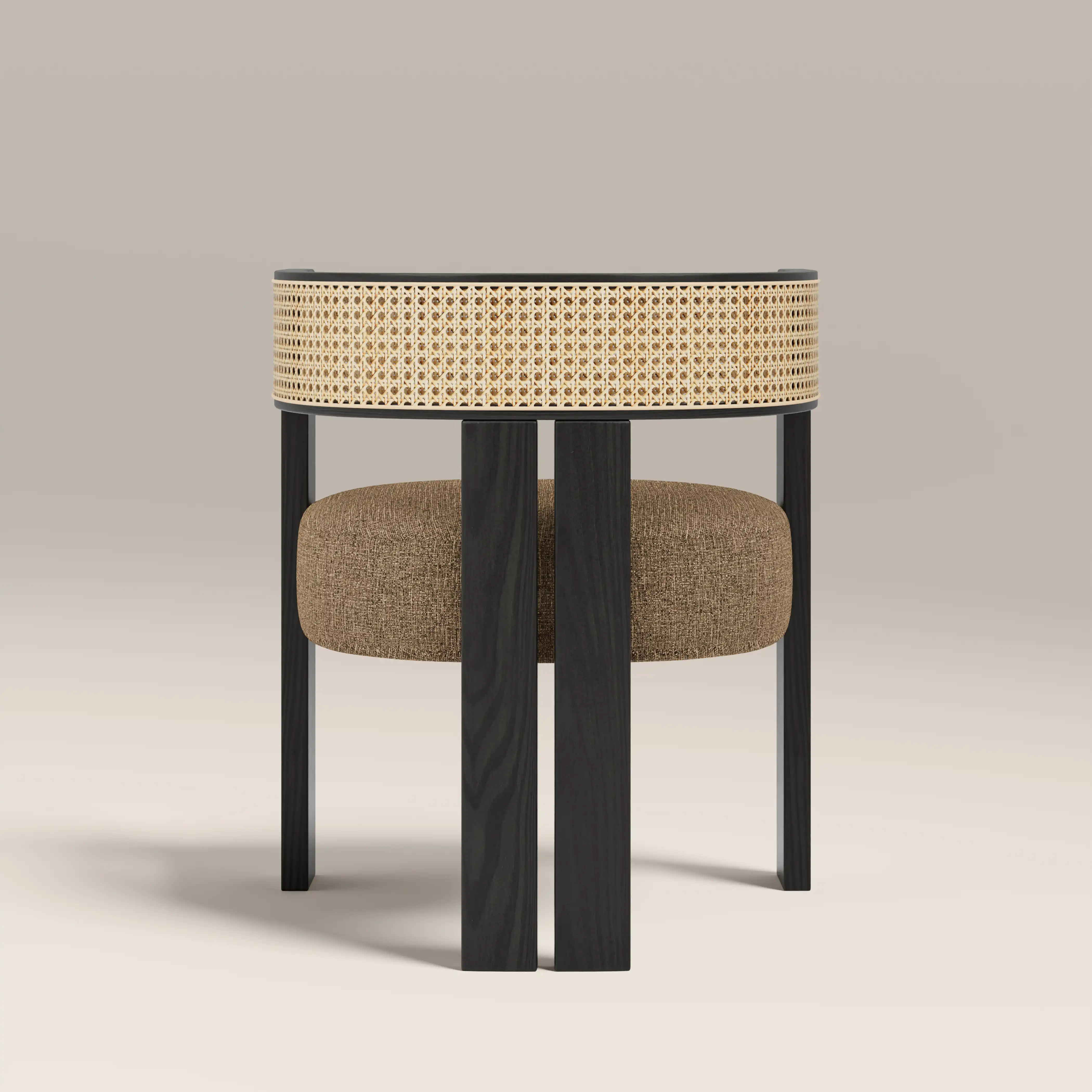 Clifton Wooden Carver Dining Chair | Speckled Cappuccino Boucle & Black - Image 8