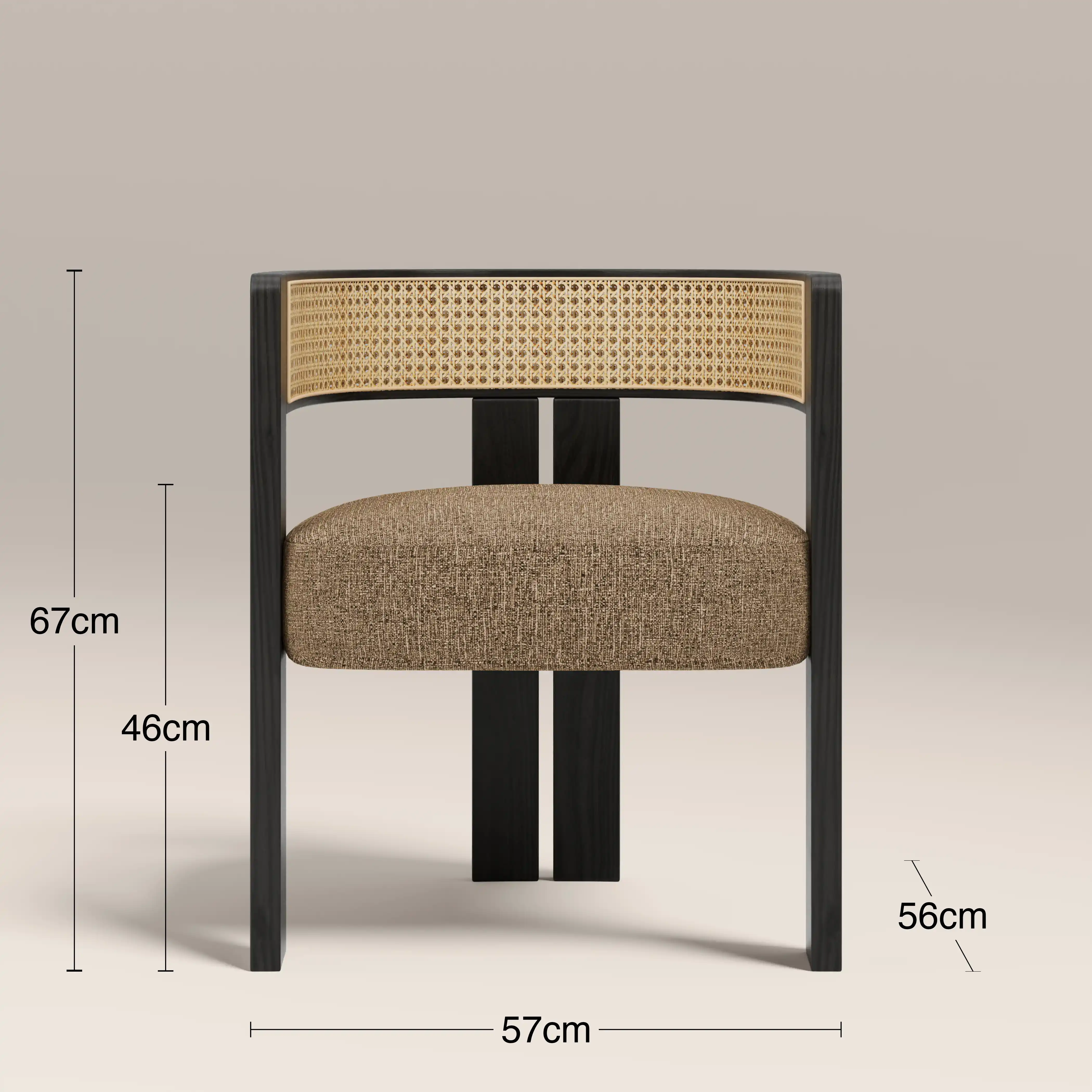 Clifton Wooden Carver Dining Chair | Speckled Cappuccino Boucle & Black - Image 9