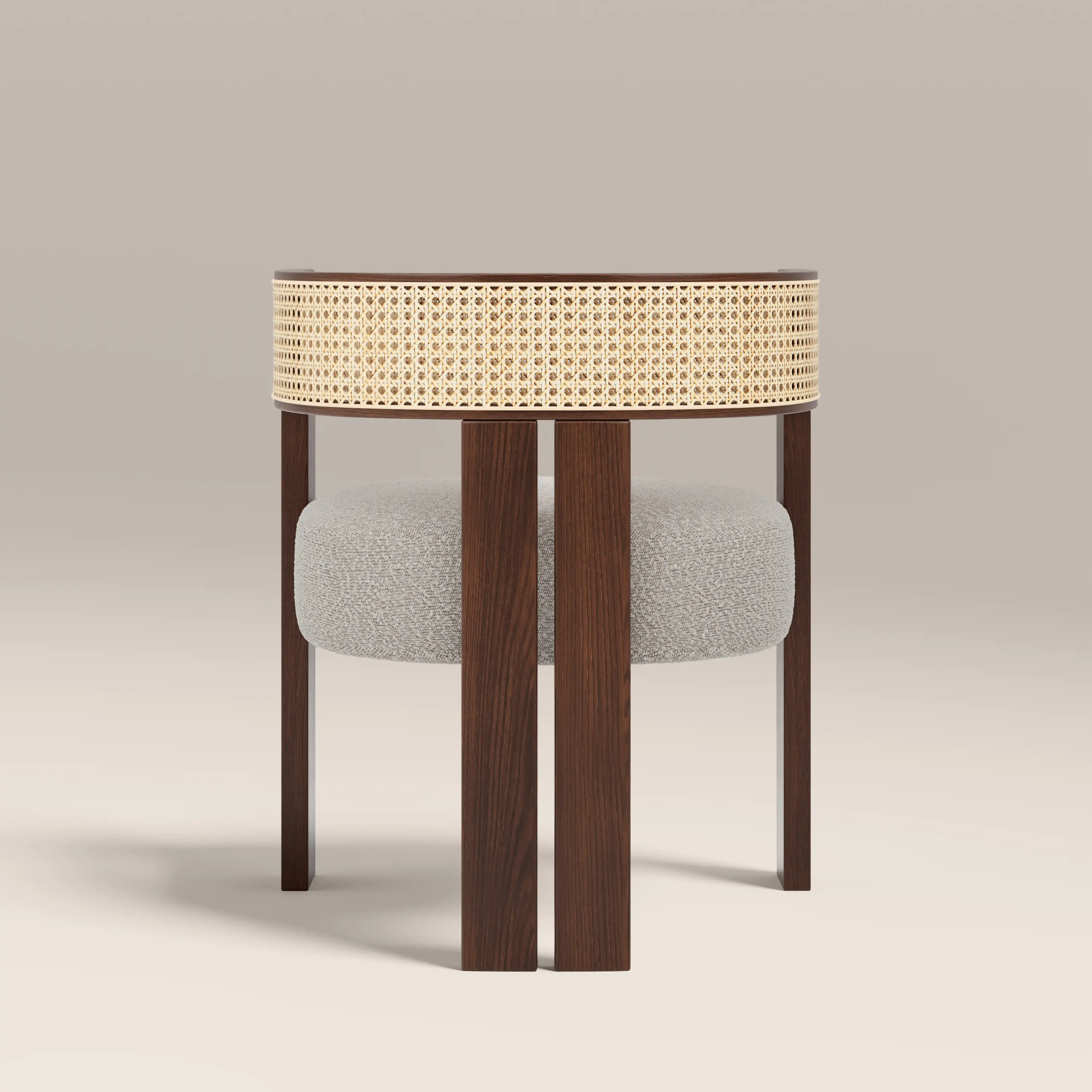 Clifton Wooden Carver Dining Chair | Speckled Stone Sustainable Boucle & Walnut - Image 7