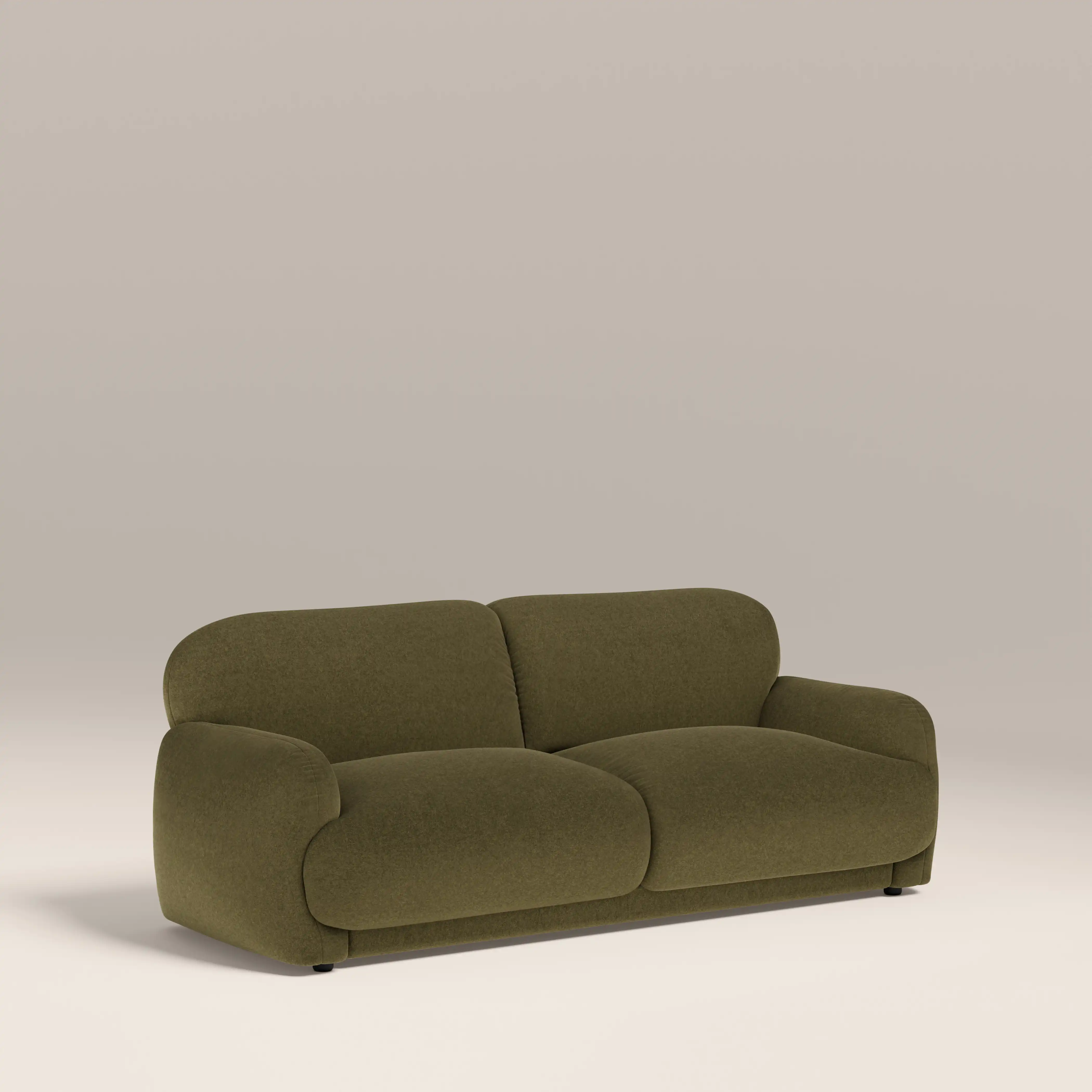 Cloud 2 Seater Sofa | Moss Green Sustainable Mohair Velvet - Image 3
