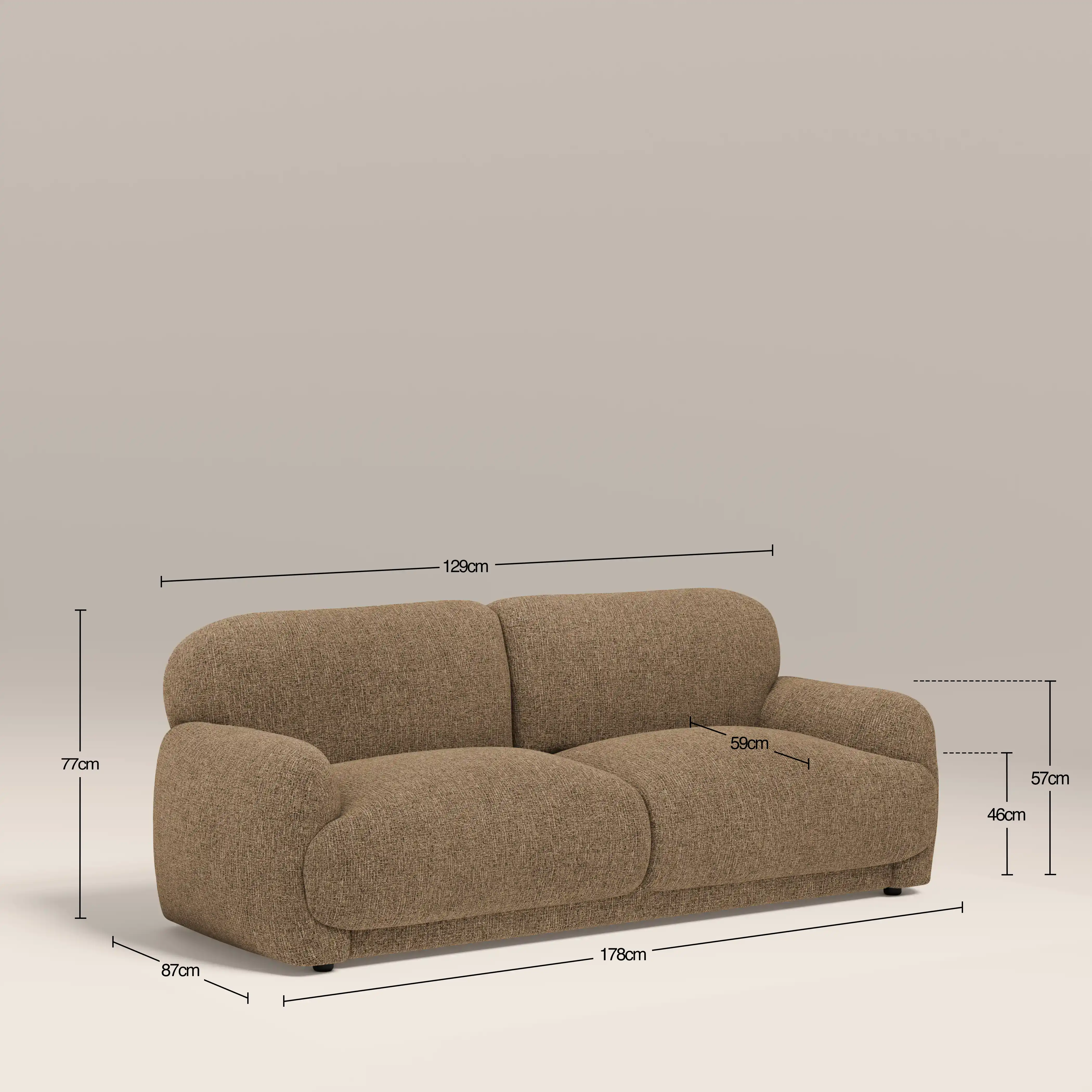 Cloud 2 Seater Sofa | Speckled Cappuccino Boucle - Image 7