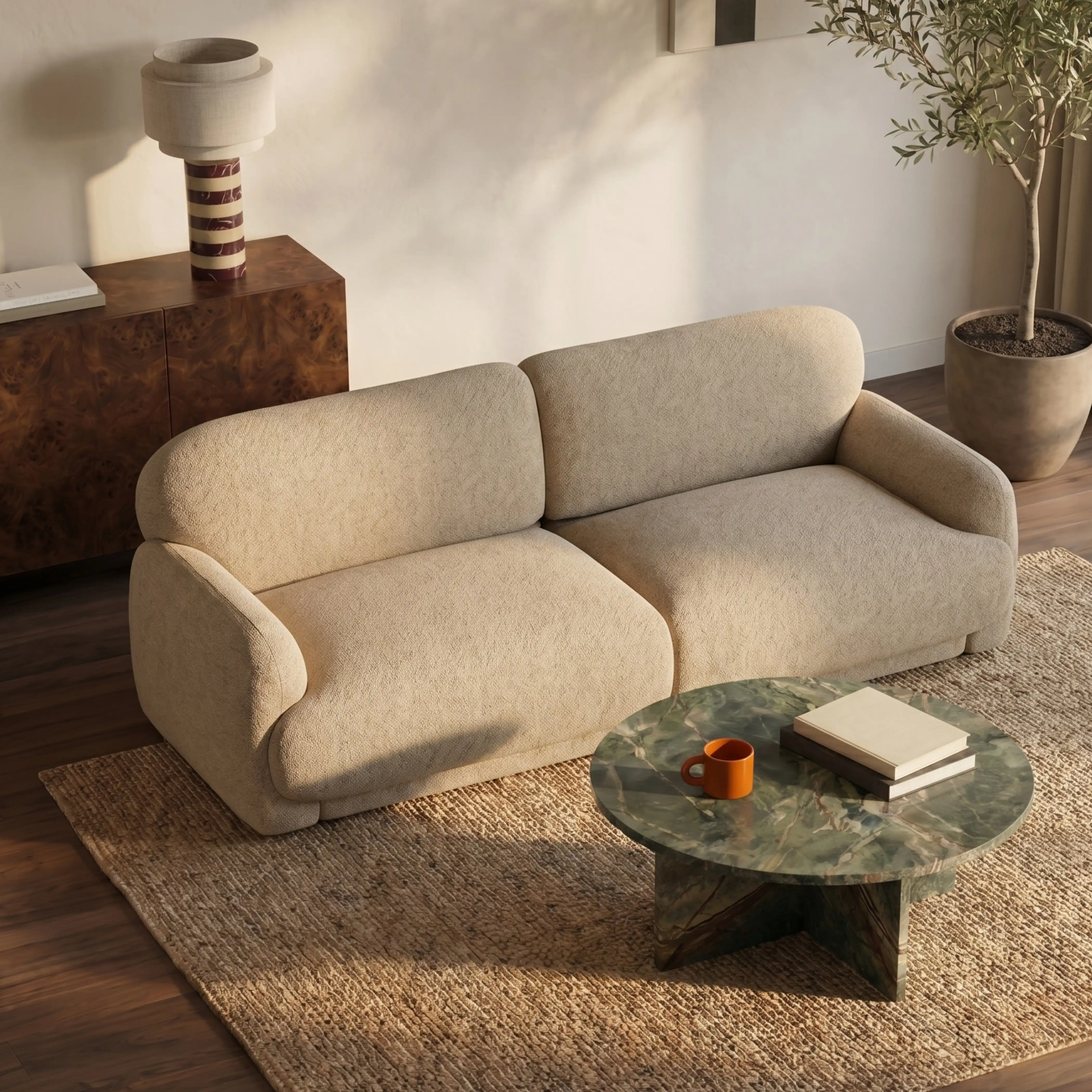 Cloud 3 Seater Sofa | Speckled Latte Boucle - Image 2