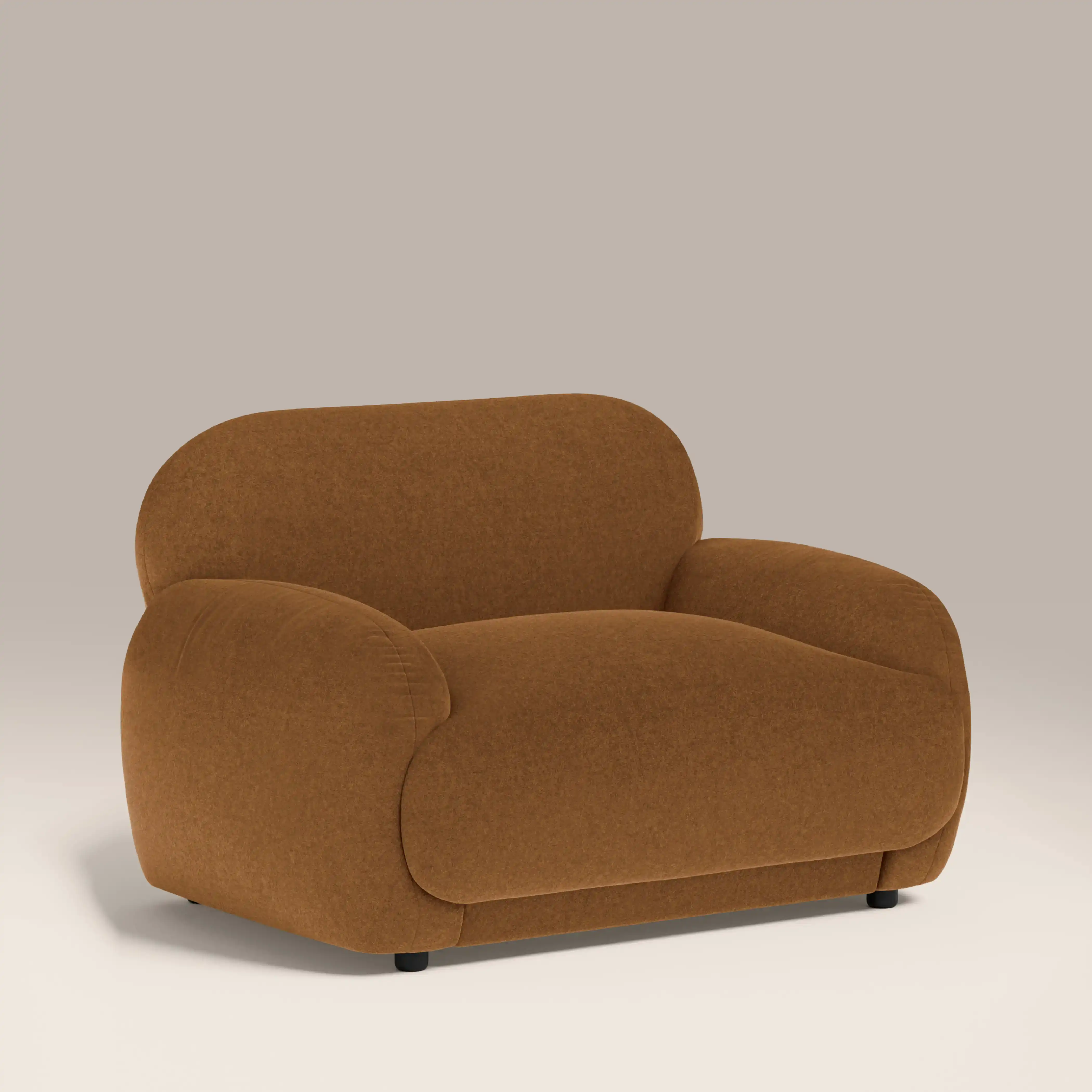 Cloud Armchair | Caramel Brown Sustainable Mohair Velvet - Image 4