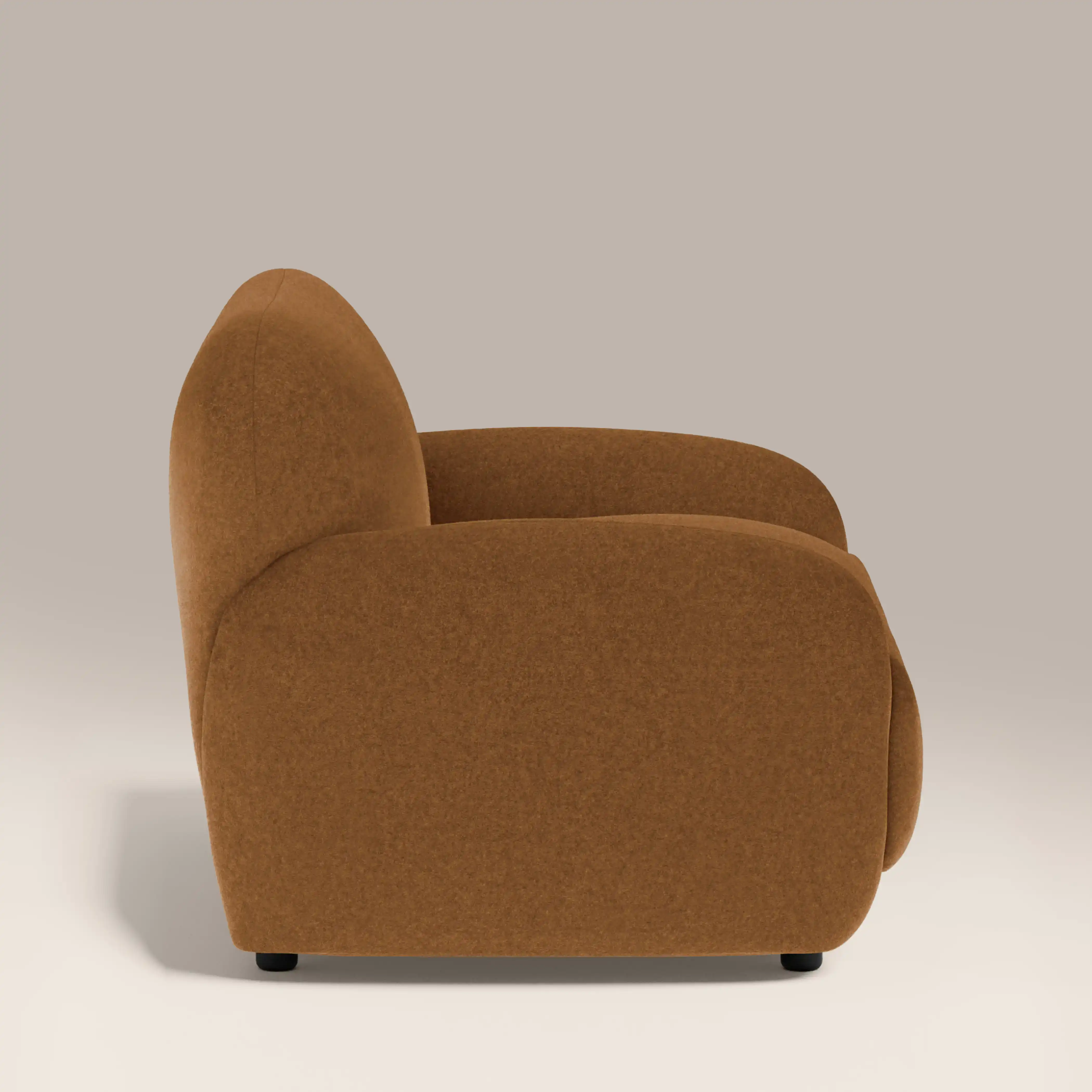 Cloud Armchair | Caramel Brown Sustainable Mohair Velvet - Image 5