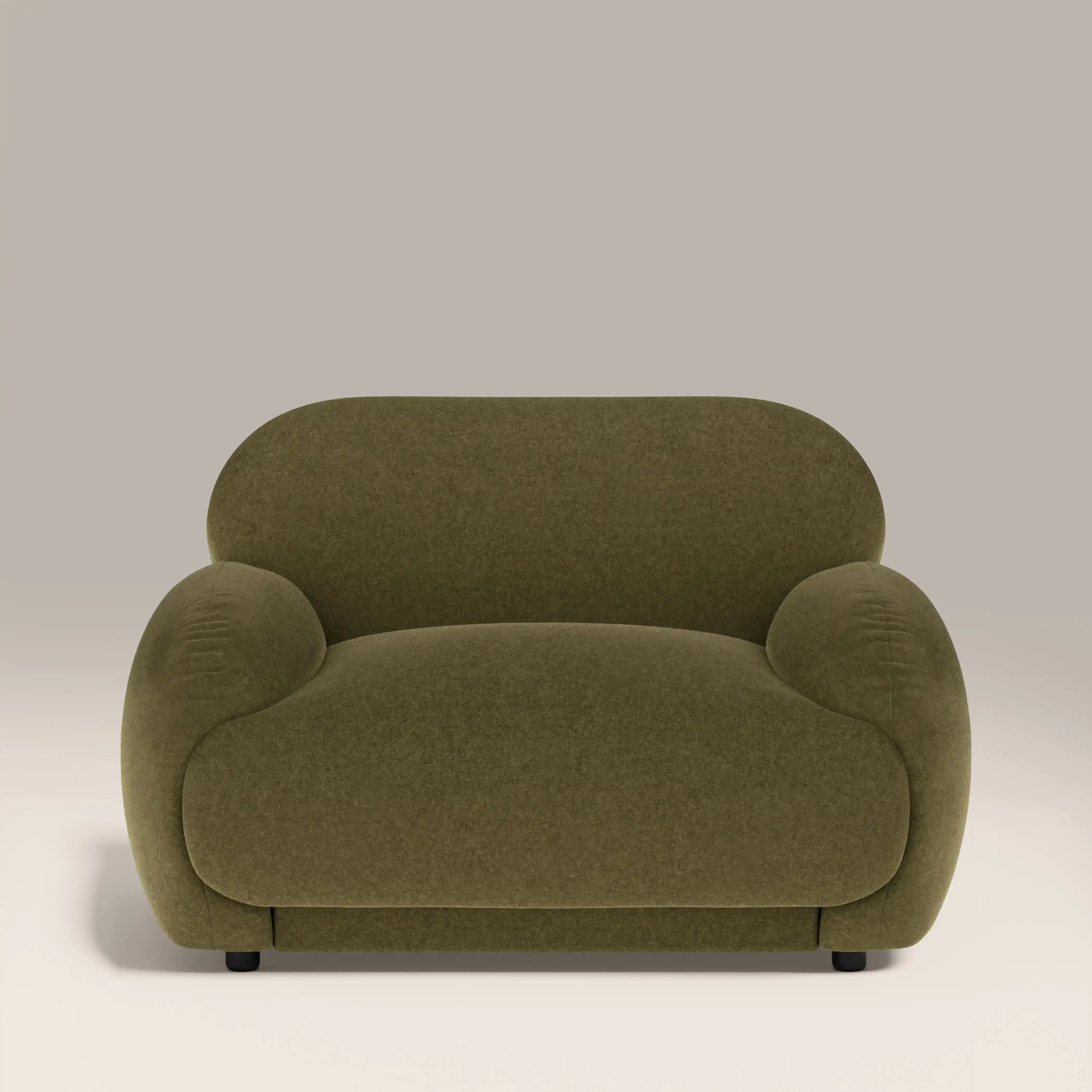 Cloud Armchair | Moss Green Sustainable Mohair Velvet