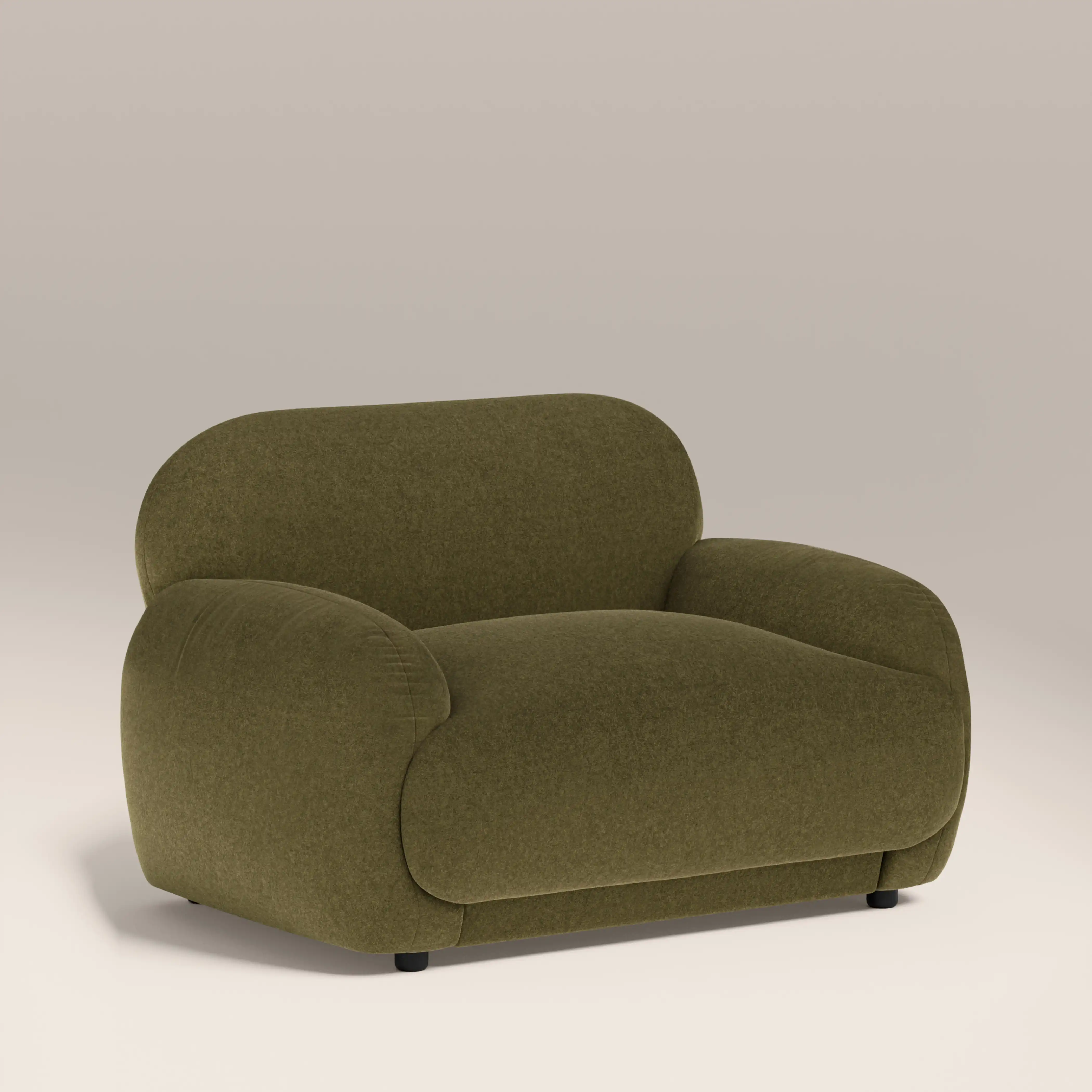 Cloud Armchair | Moss Green Sustainable Mohair Velvet - Image 3