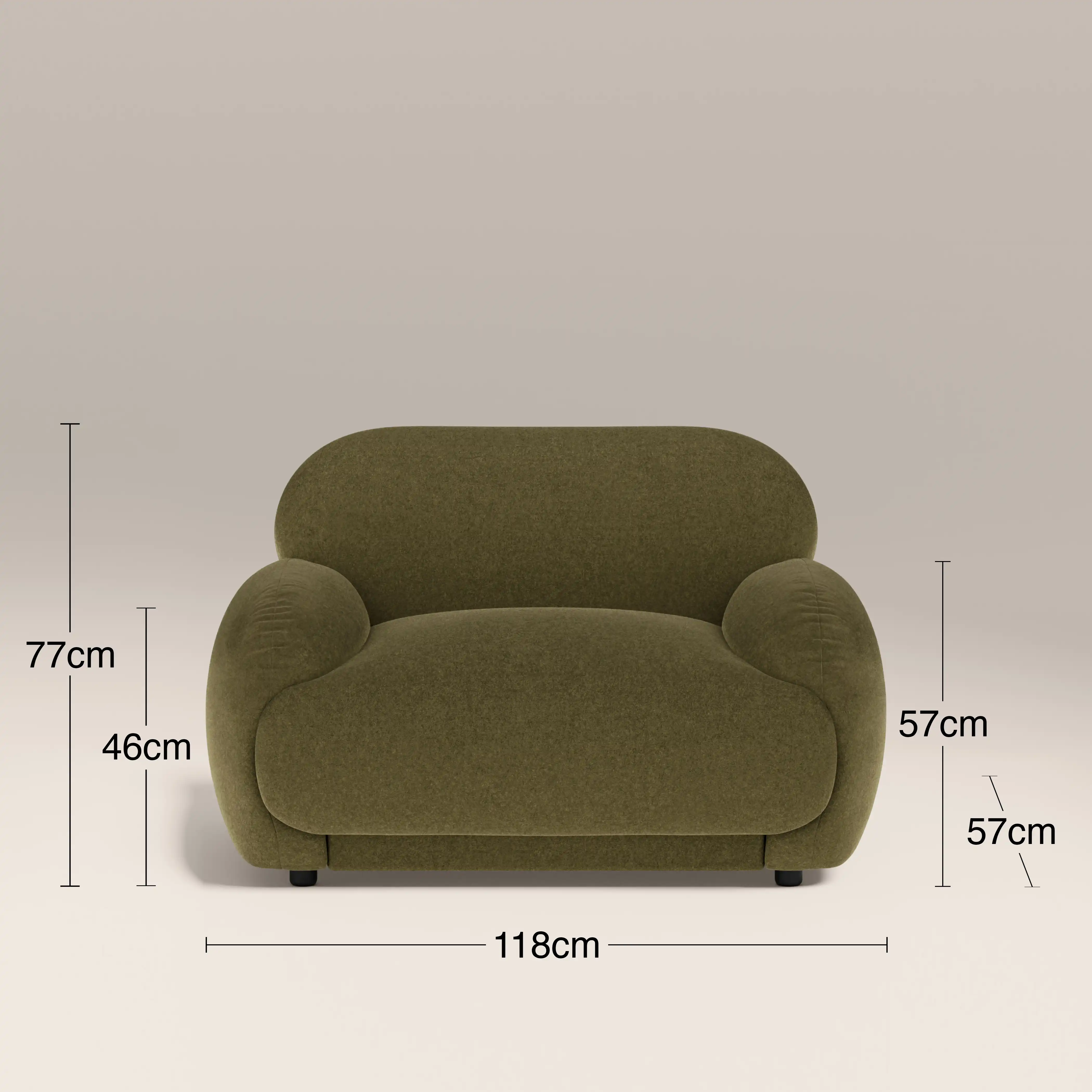 Cloud Armchair | Moss Green Sustainable Mohair Velvet - Image 8