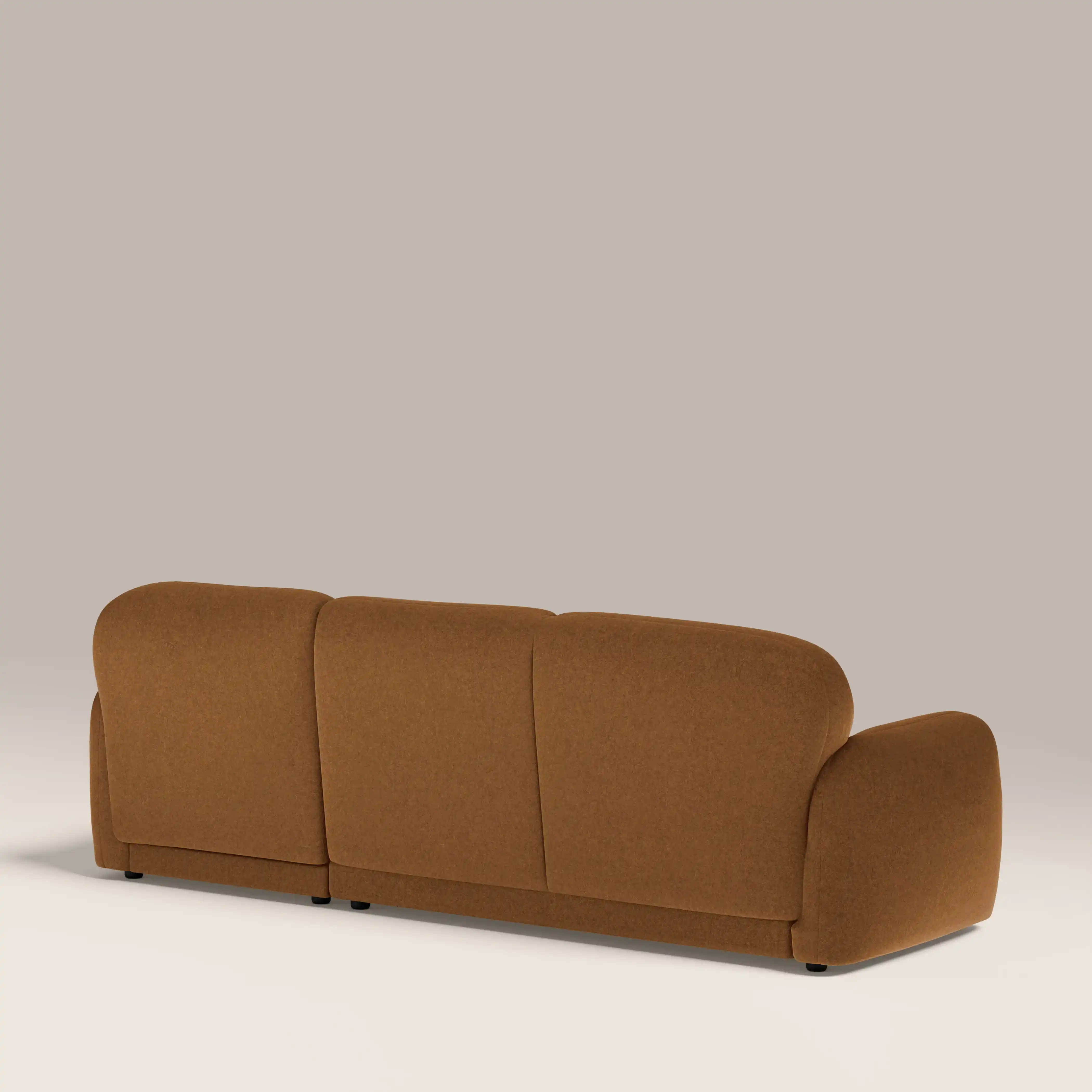 Cloud Right Hand Chaise Sofa | Caramel Brown Sustainable Mohair Velvet - Image 6