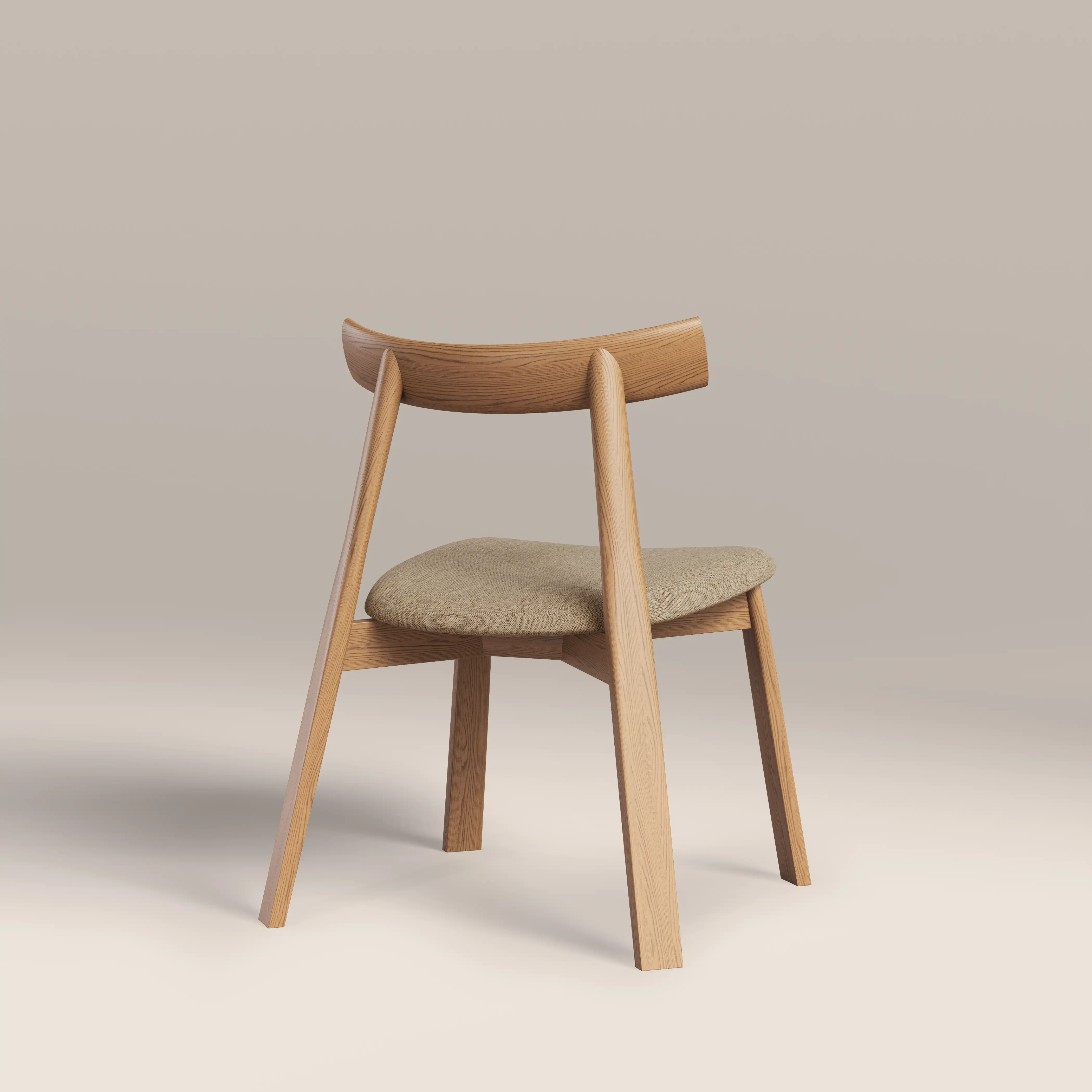 Clyde Wooden Dining Chair | Latte Sustainable Fabric & Oak - Image 5