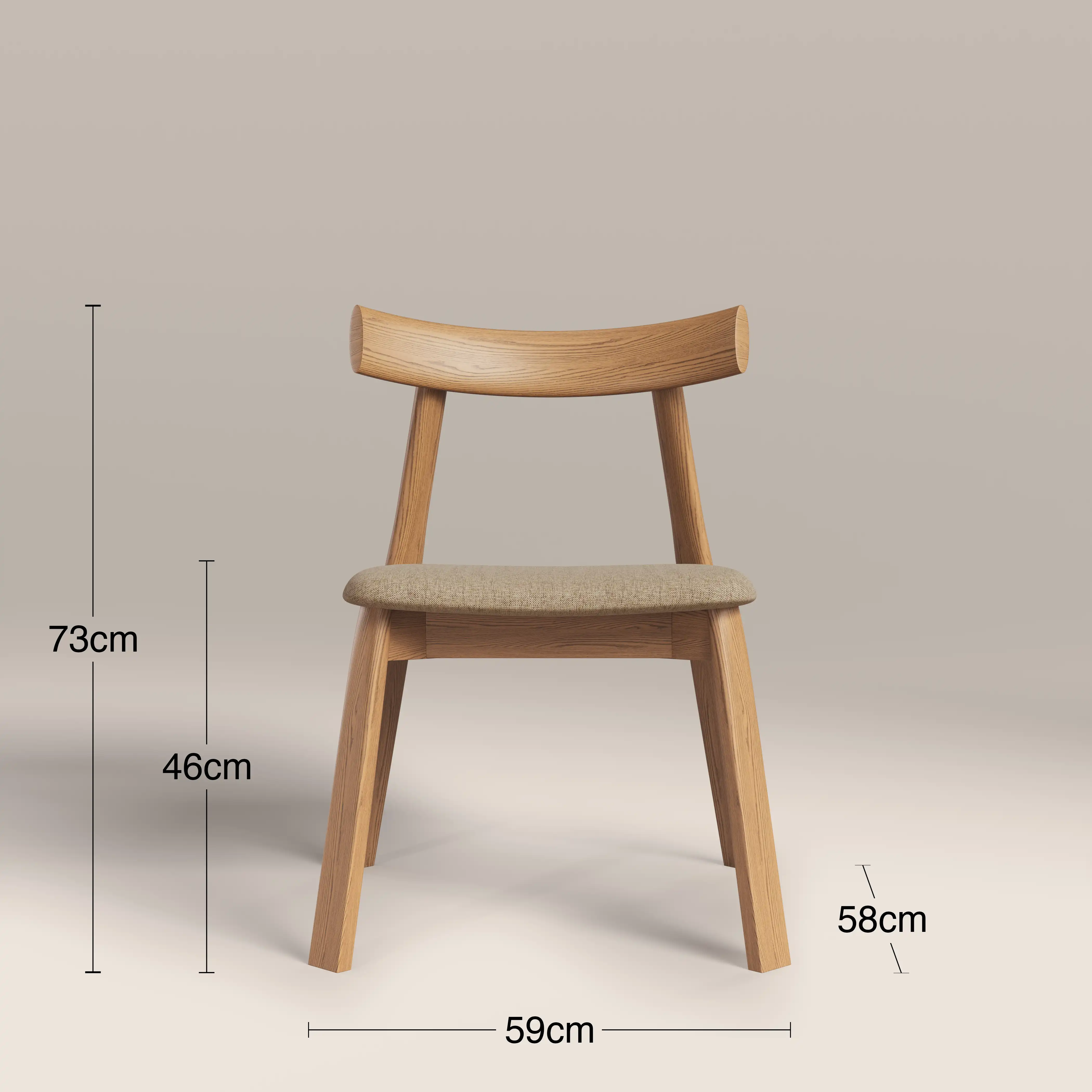Clyde Wooden Dining Chair | Latte Sustainable Fabric & Oak - Image 7