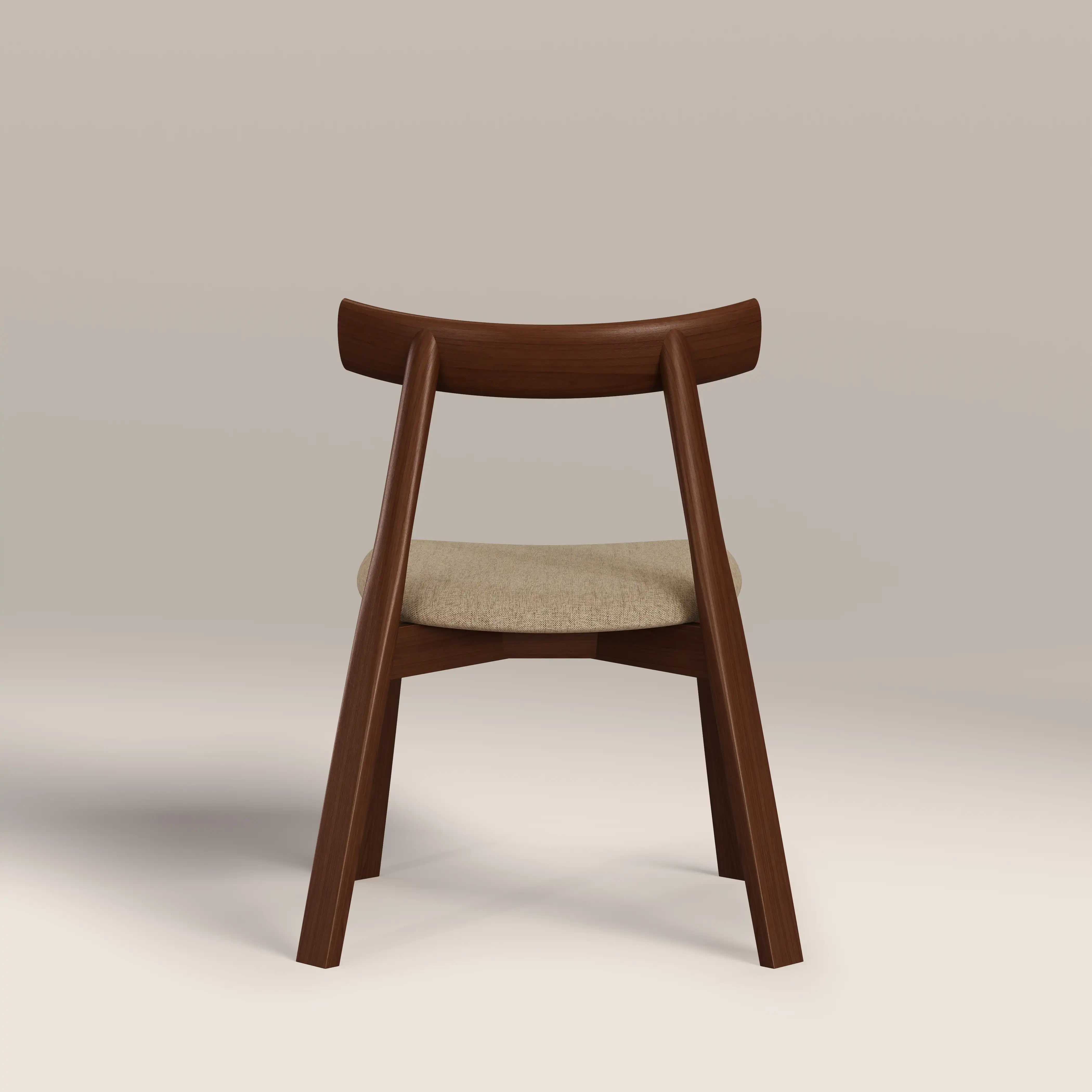 Clyde Wooden Dining Chair | Latte Sustainable Fabric & Walnut - Image 6