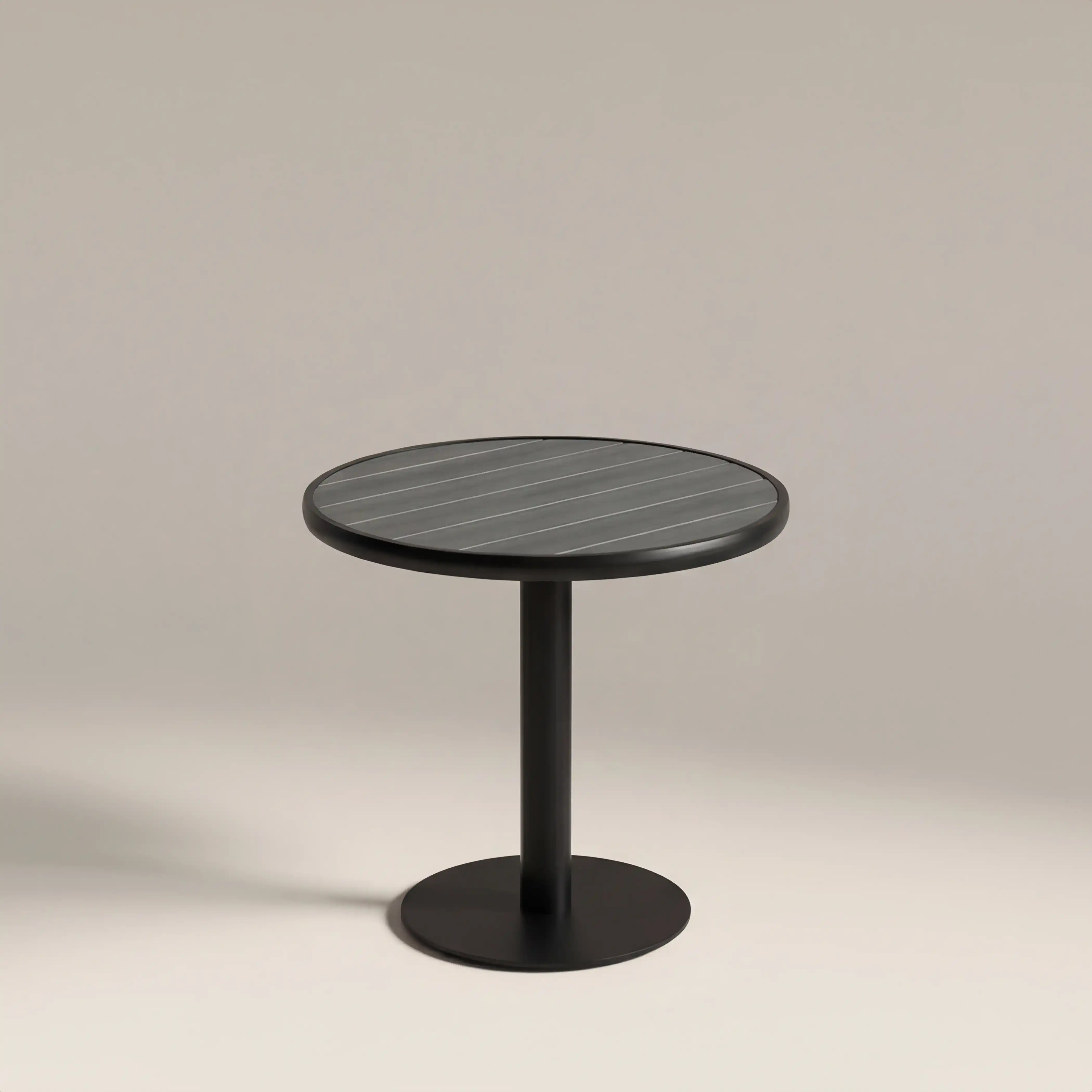 Cole 2 Seat Round Garden Bistro Table | Grey & Black - Image 4