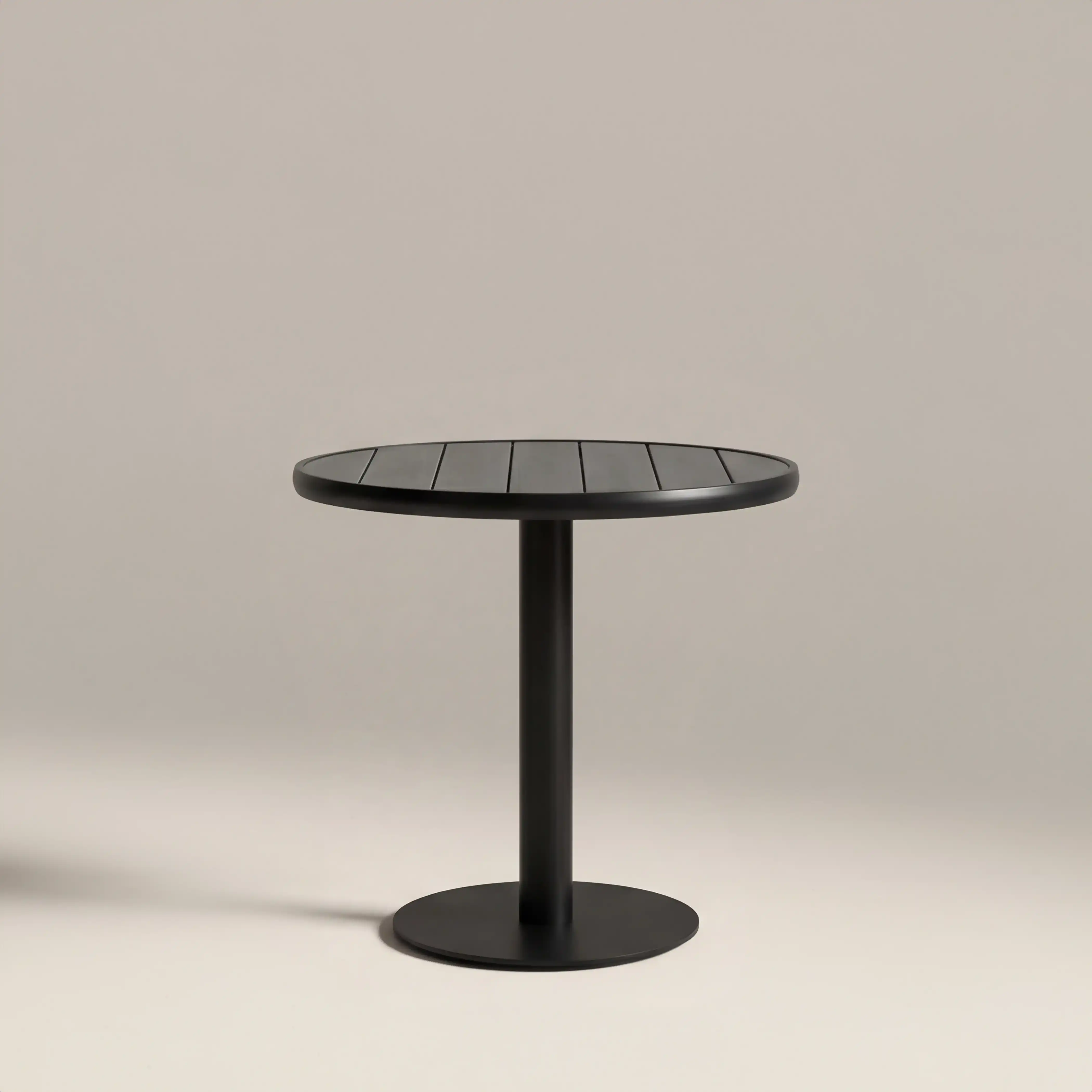 Cole 2 Seat Round Garden Bistro Table | Grey & Black - Image 5