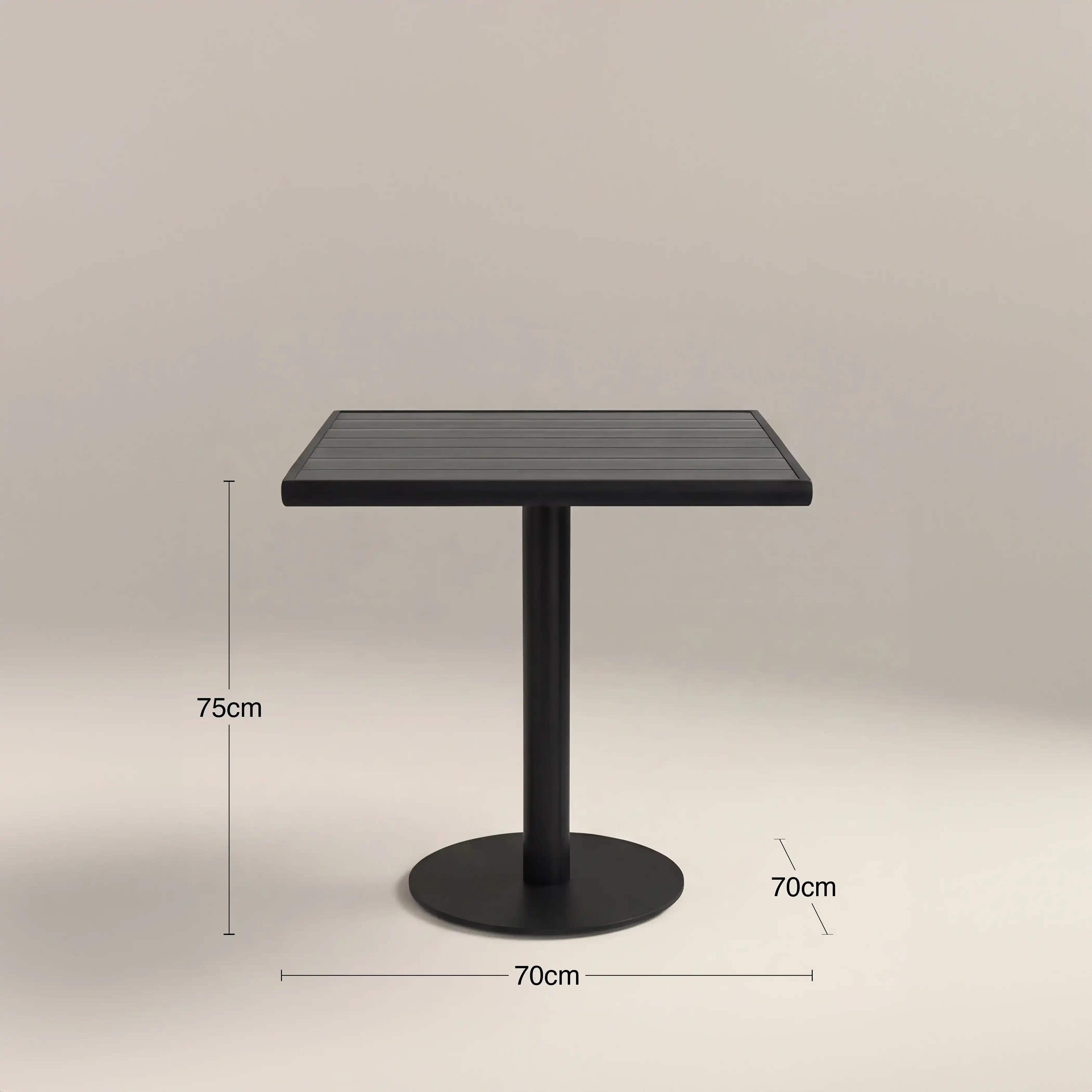 Cole 2 Seat Square Garden Bistro Table | Grey & Black - Image 5