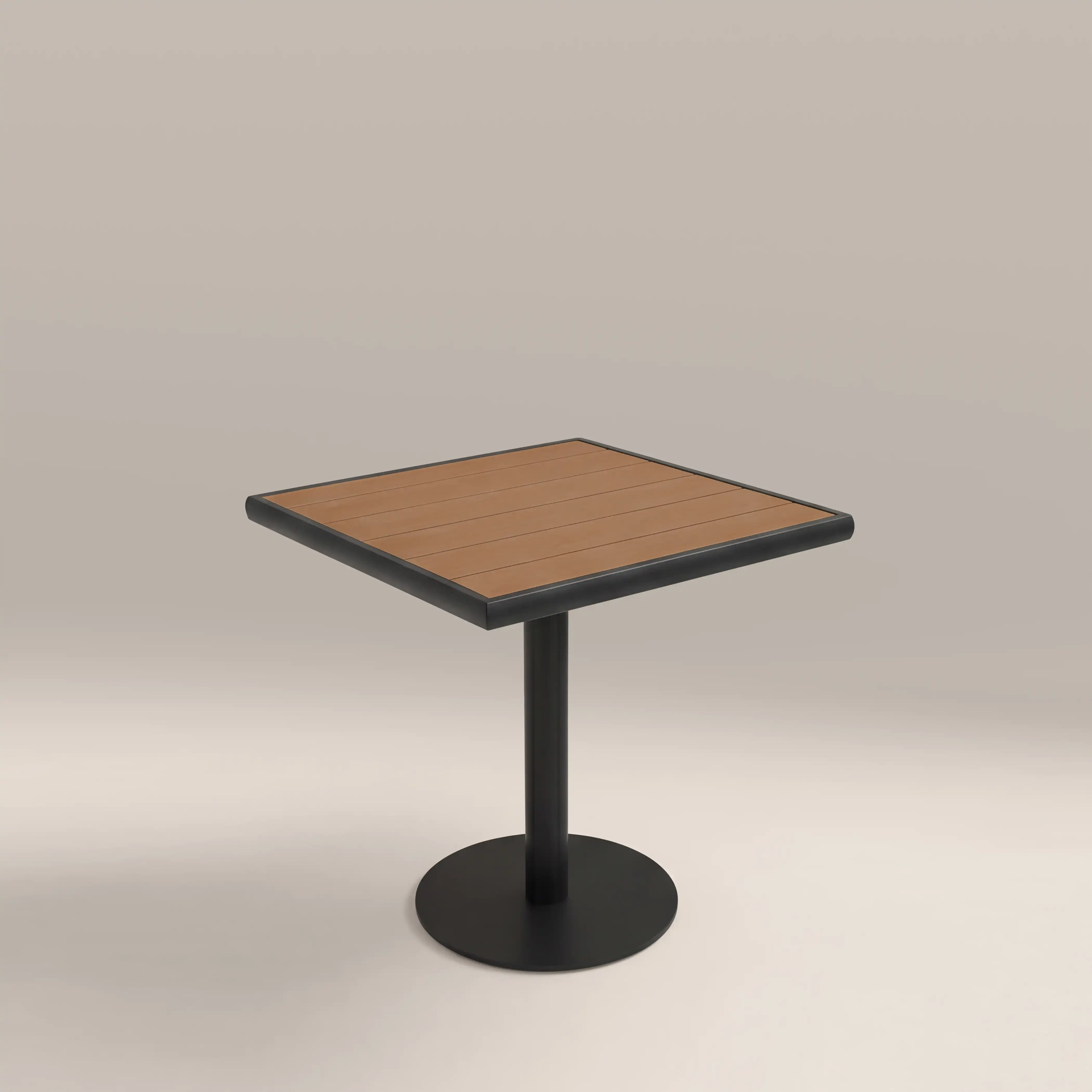 Cole 2 Seat Square Garden Bistro Table | Oak & Black - Image 4