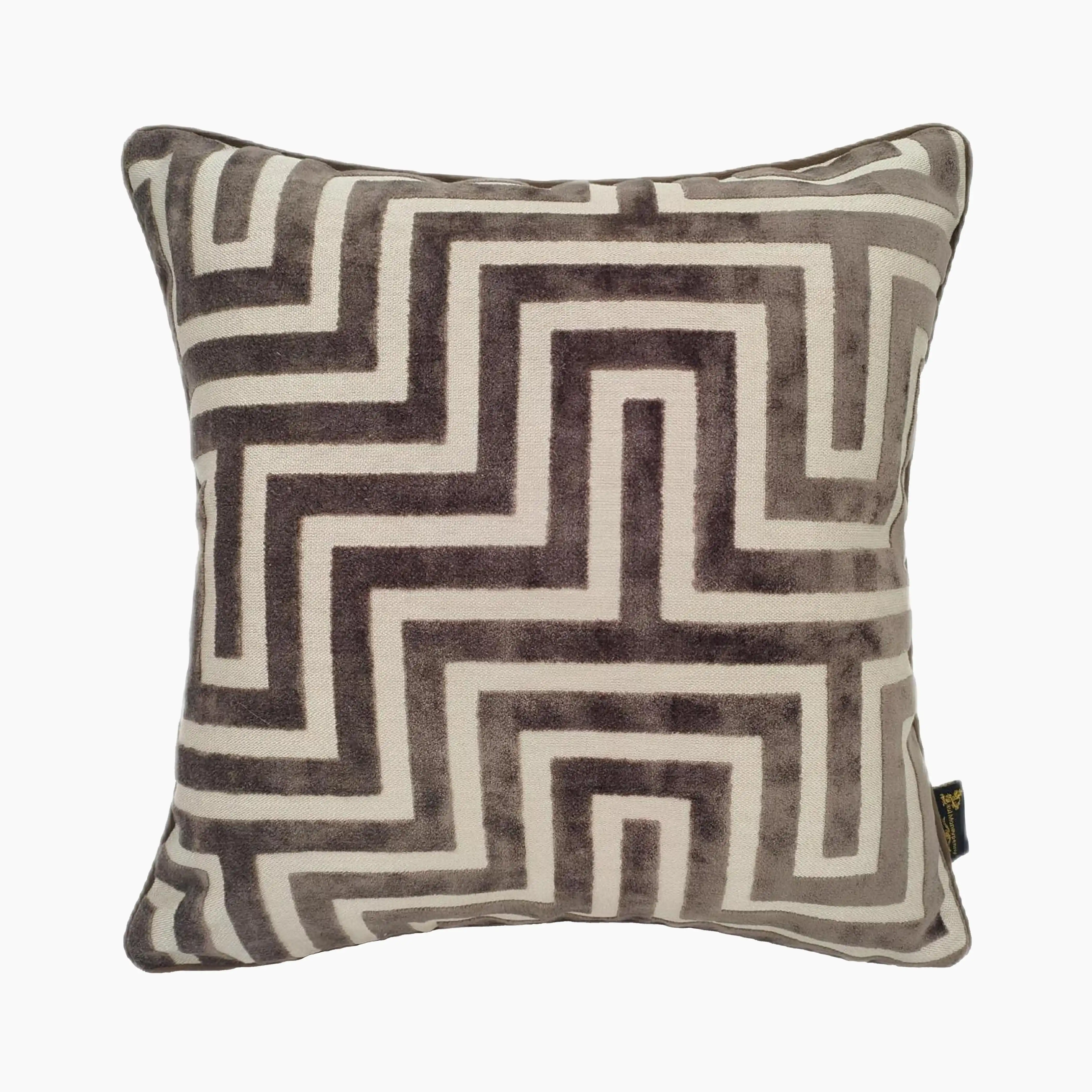Connelly Large Square Velvet Cushion | Chocolate Brown