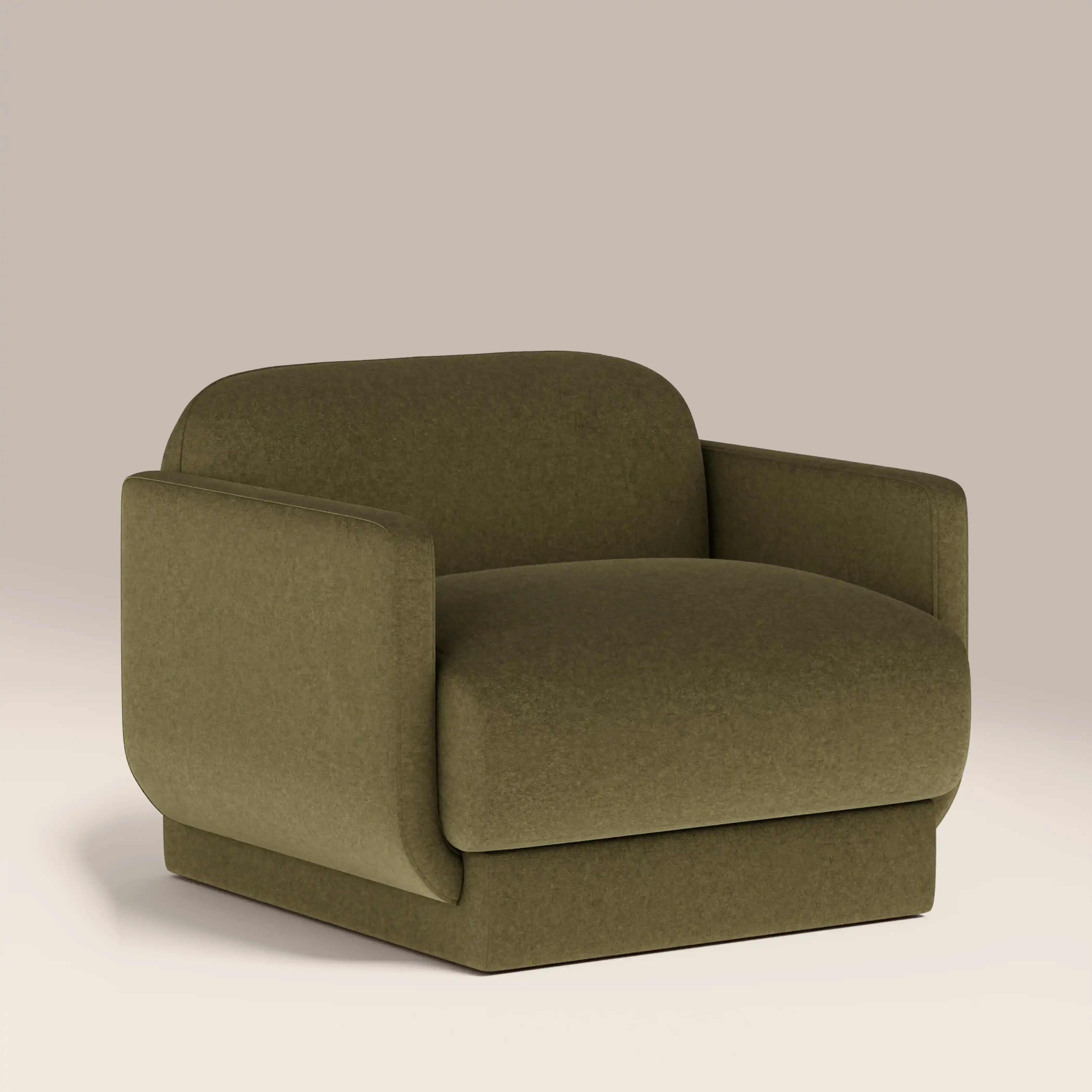 Connick Armchair | Moss Green Sustainable Mohair Velvet - Image 2
