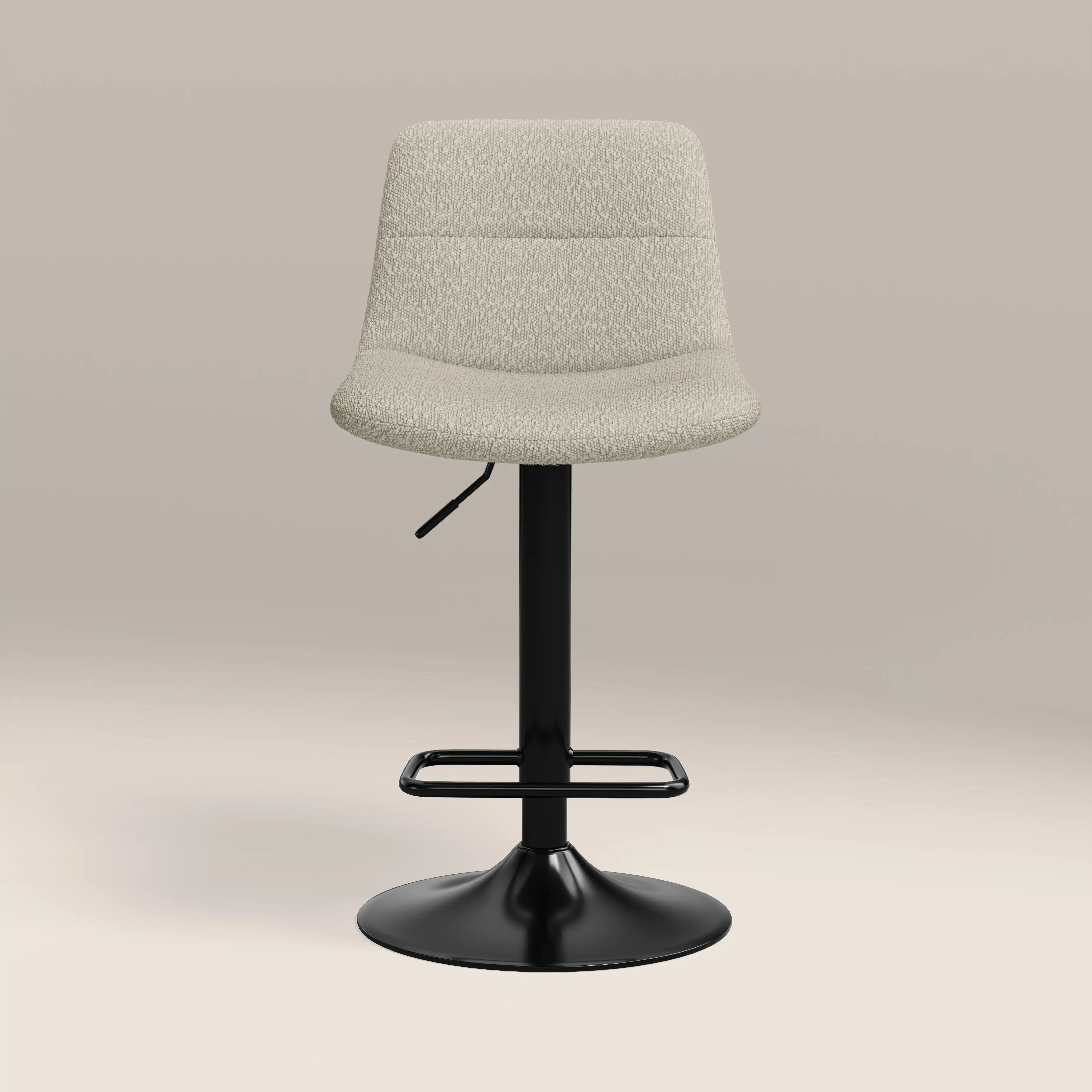 Connie Adjustable Stool | Speckled Stone Sustainable Boucle & Black - Image 4