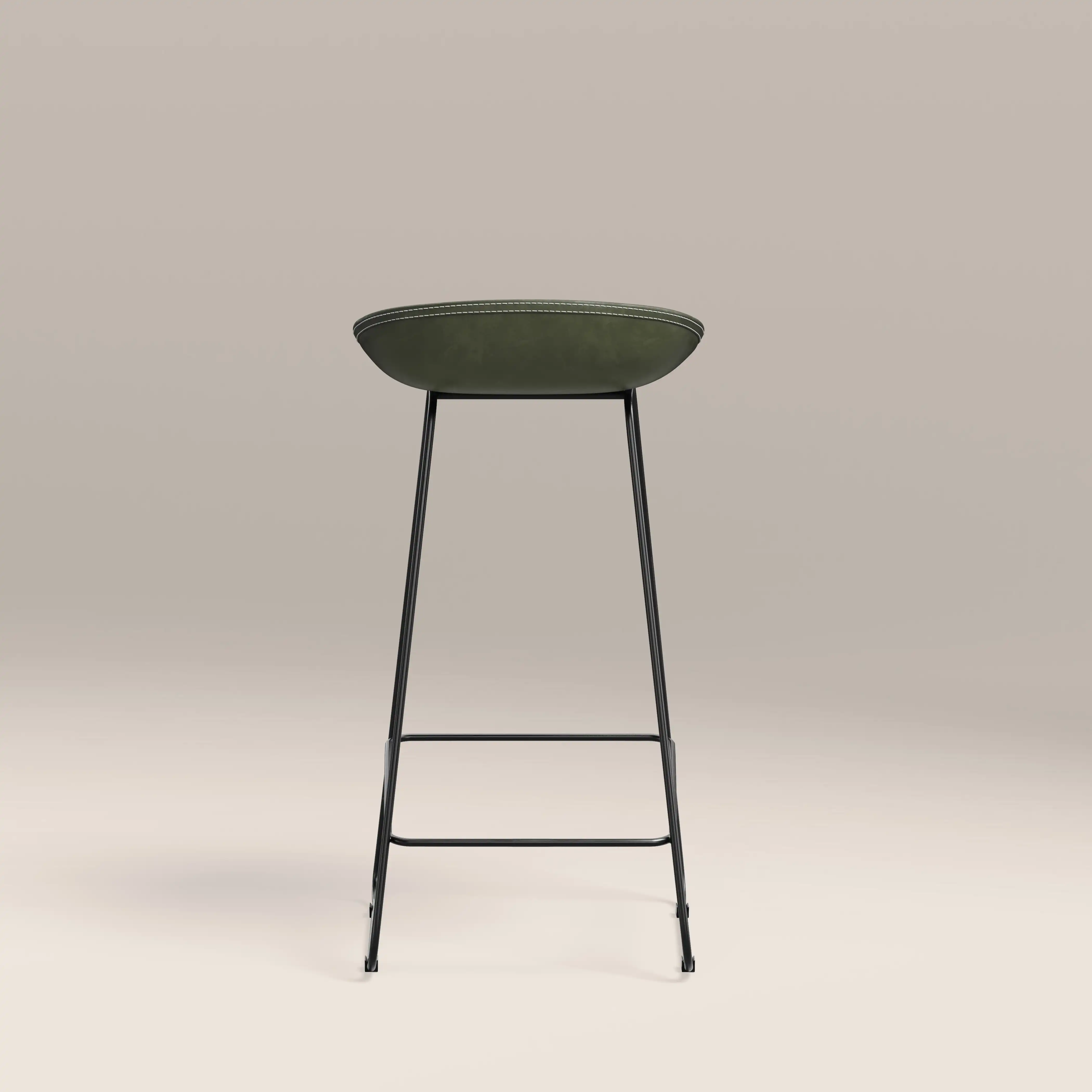 Conway Bar Stool | Vintage Green Faux Leather & Black - Image 6