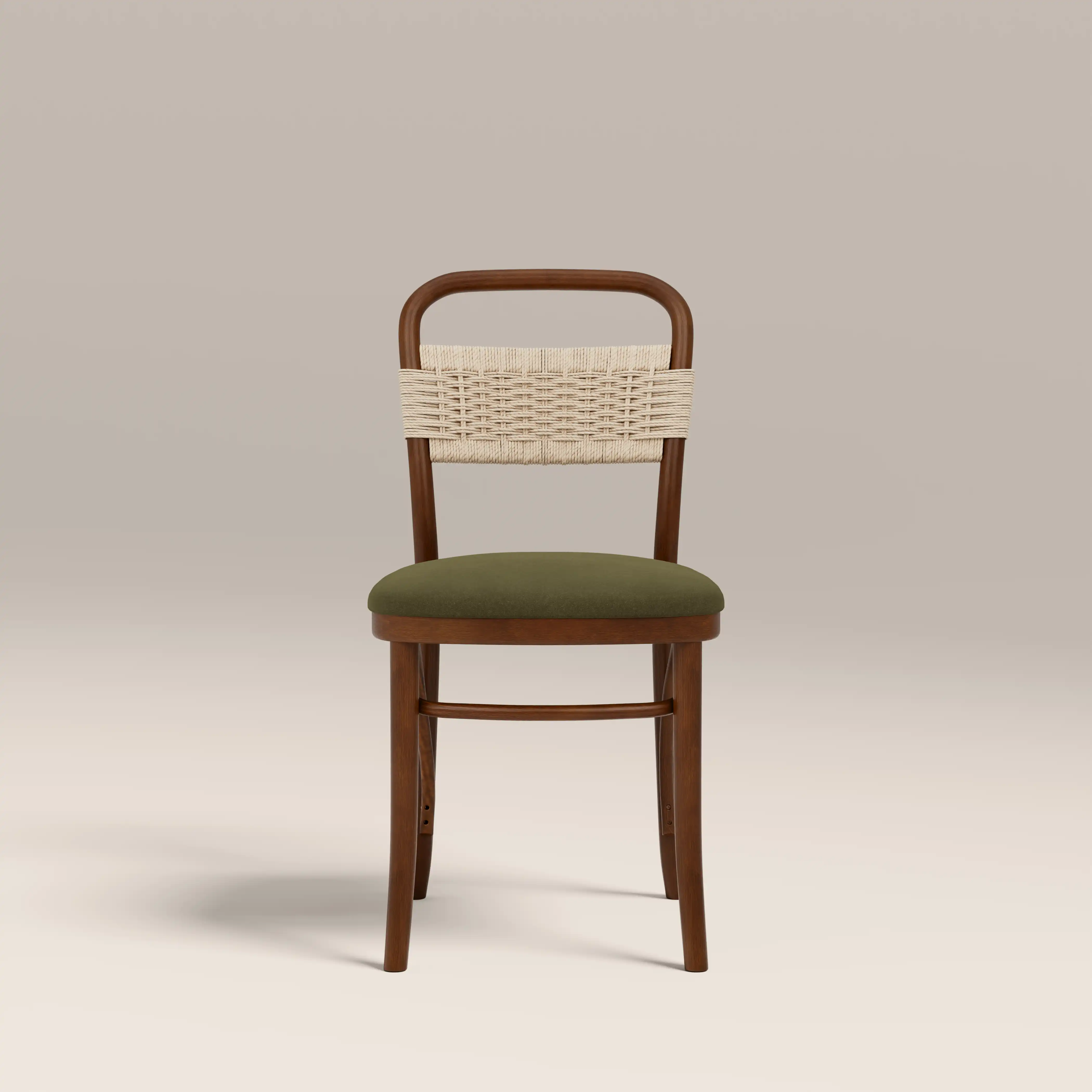 Daisy Wooden Dining Chair | Olive Green Sustainable Velvet & Walnut - Image 4