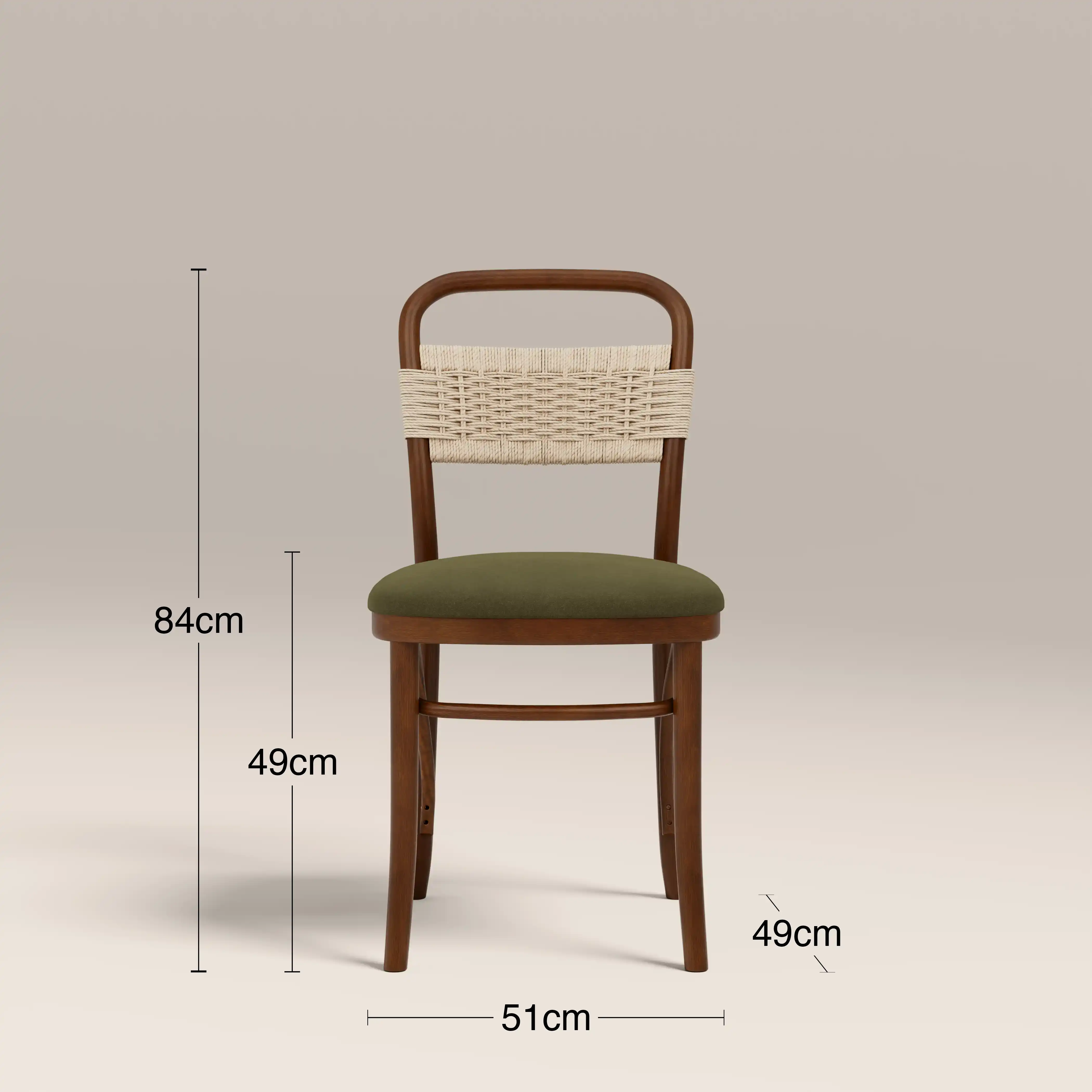 Daisy Wooden Dining Chair | Olive Green Sustainable Velvet & Walnut - Image 8