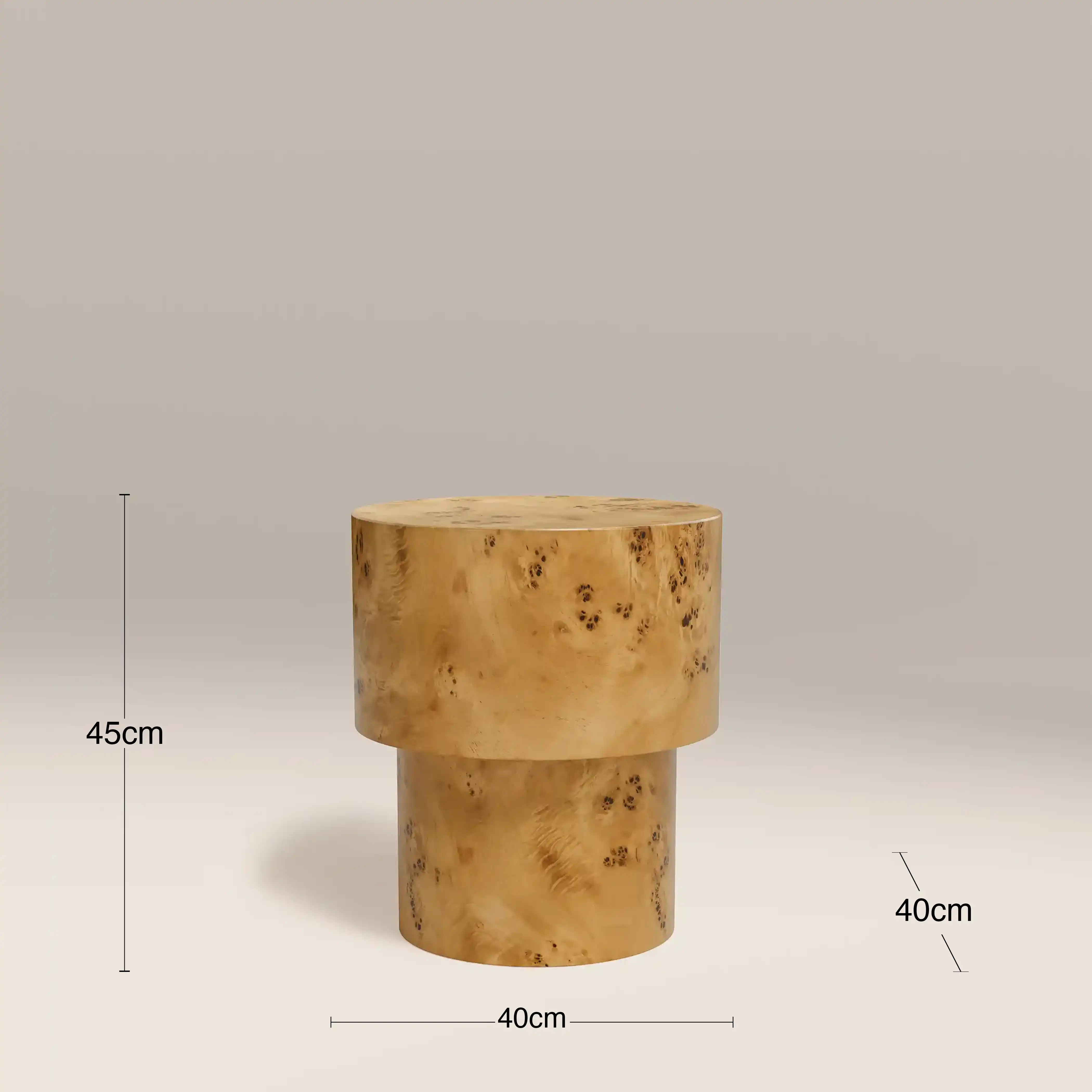 Dalton Round Wooden Side Table | Burl Wood - Image 4