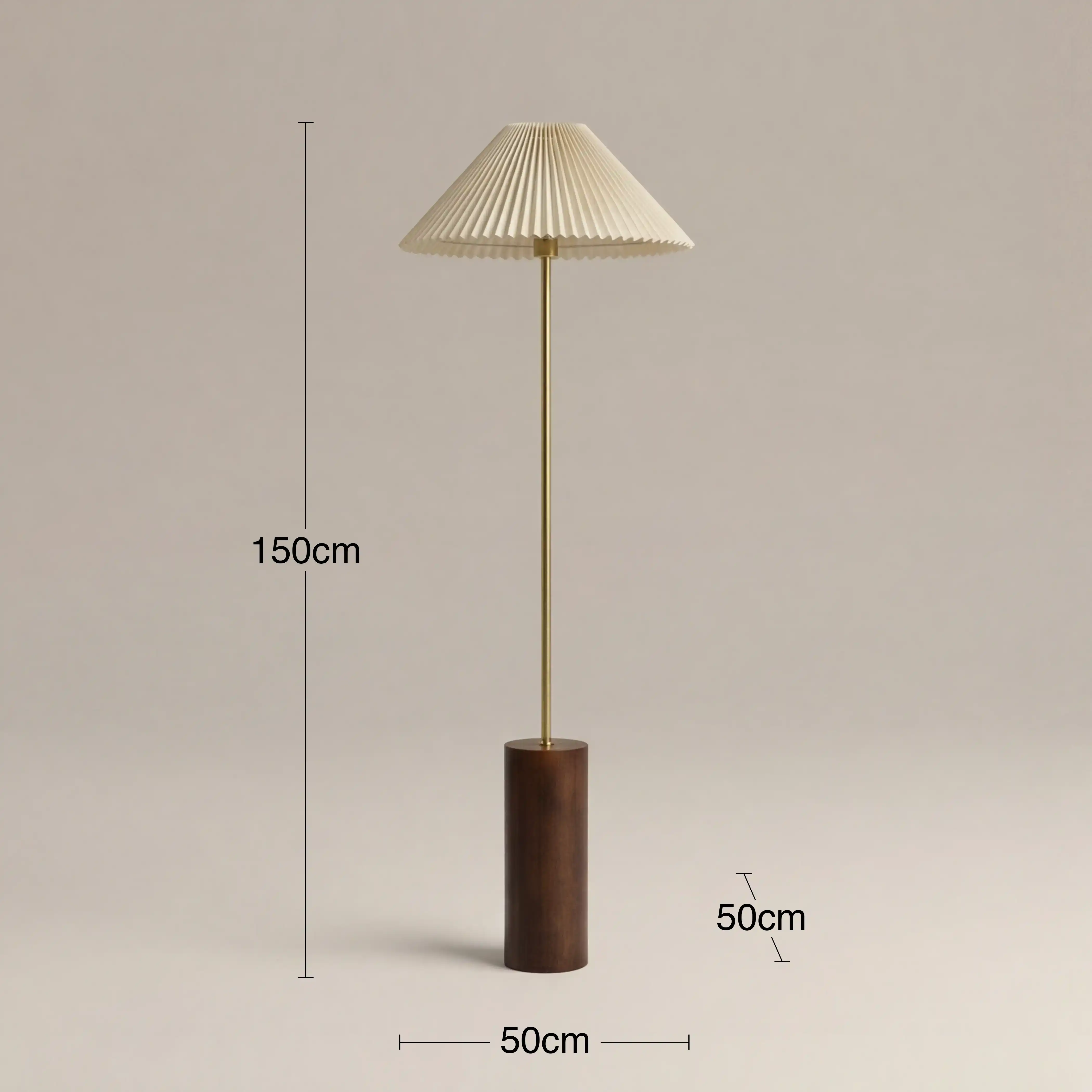 Danika Floor Lamp | Natural Linen & Walnut - Image 6