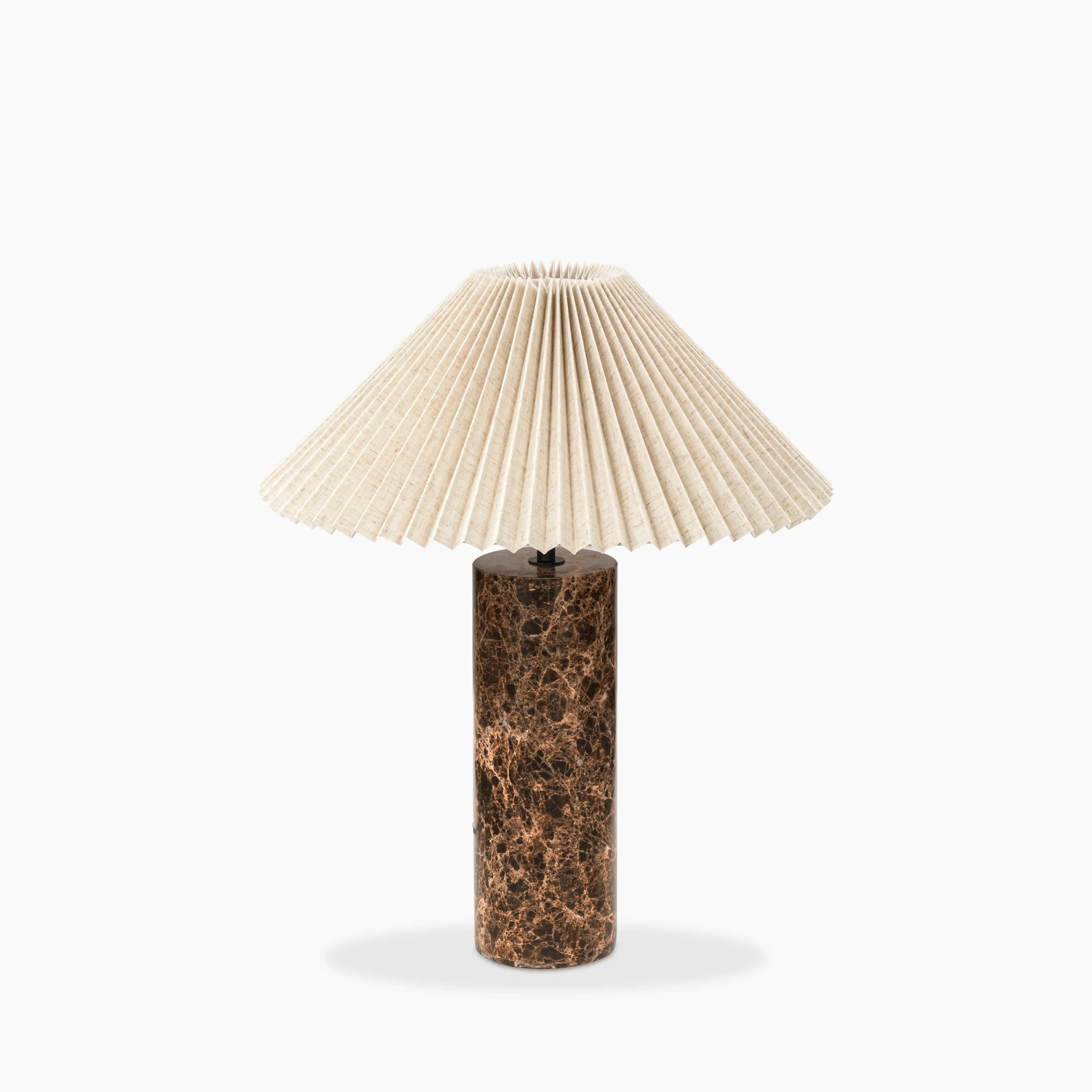 Danika Table Lamp | Natural Linen & Brown Marble - Image 4