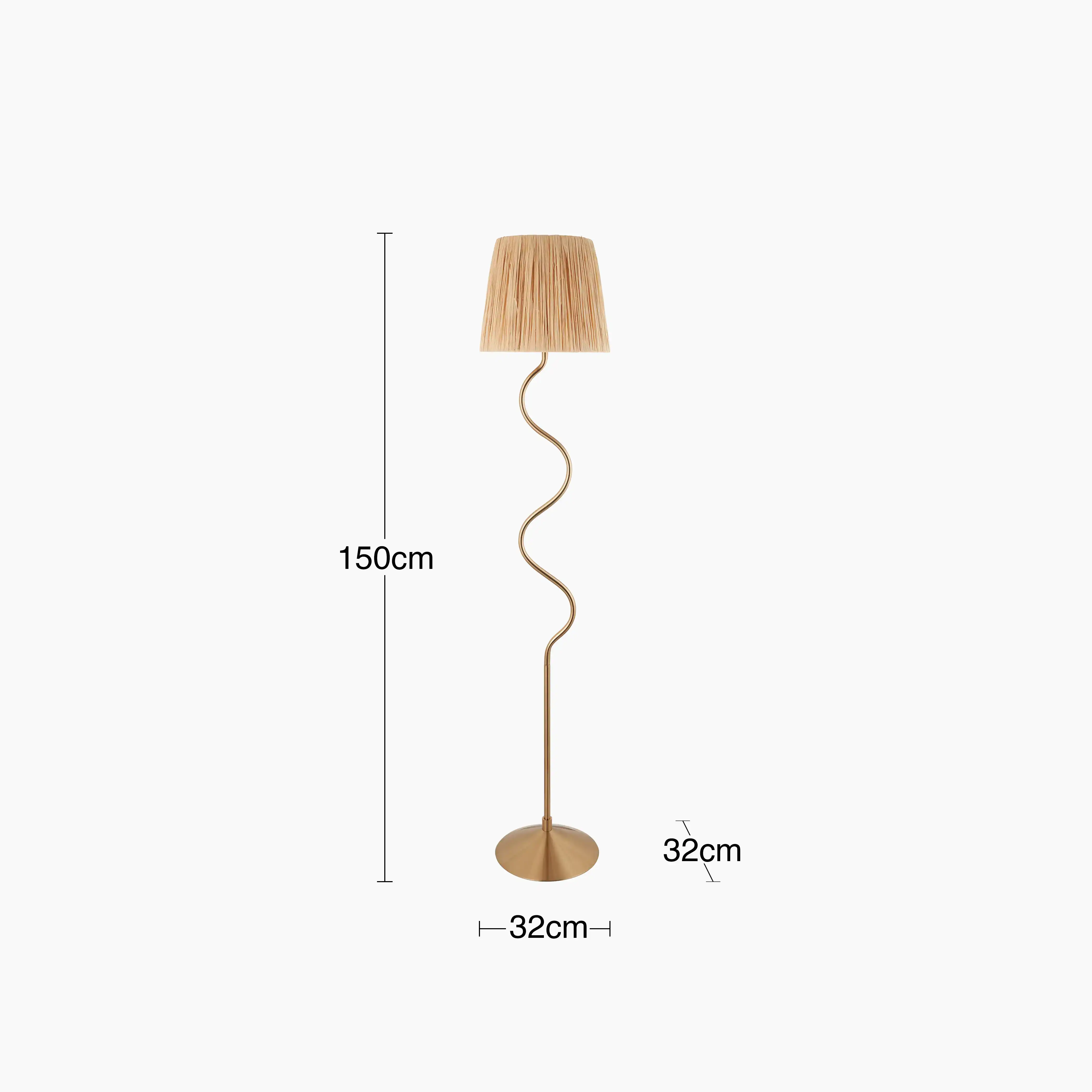 Davis Floor Lamp | Natural Raffia & Brass - Image 4