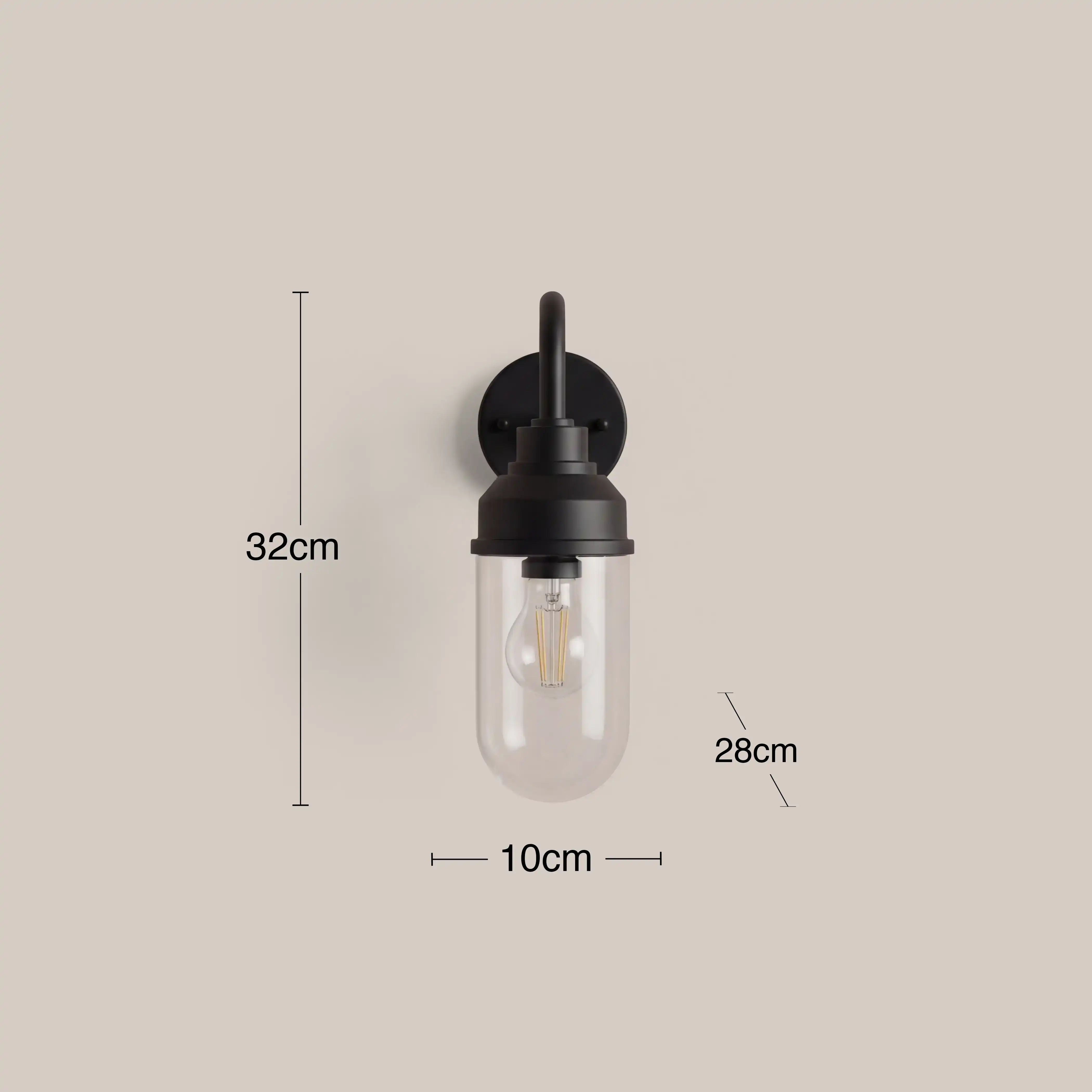 Dax Outdoor Wall Light | Black - Image 4