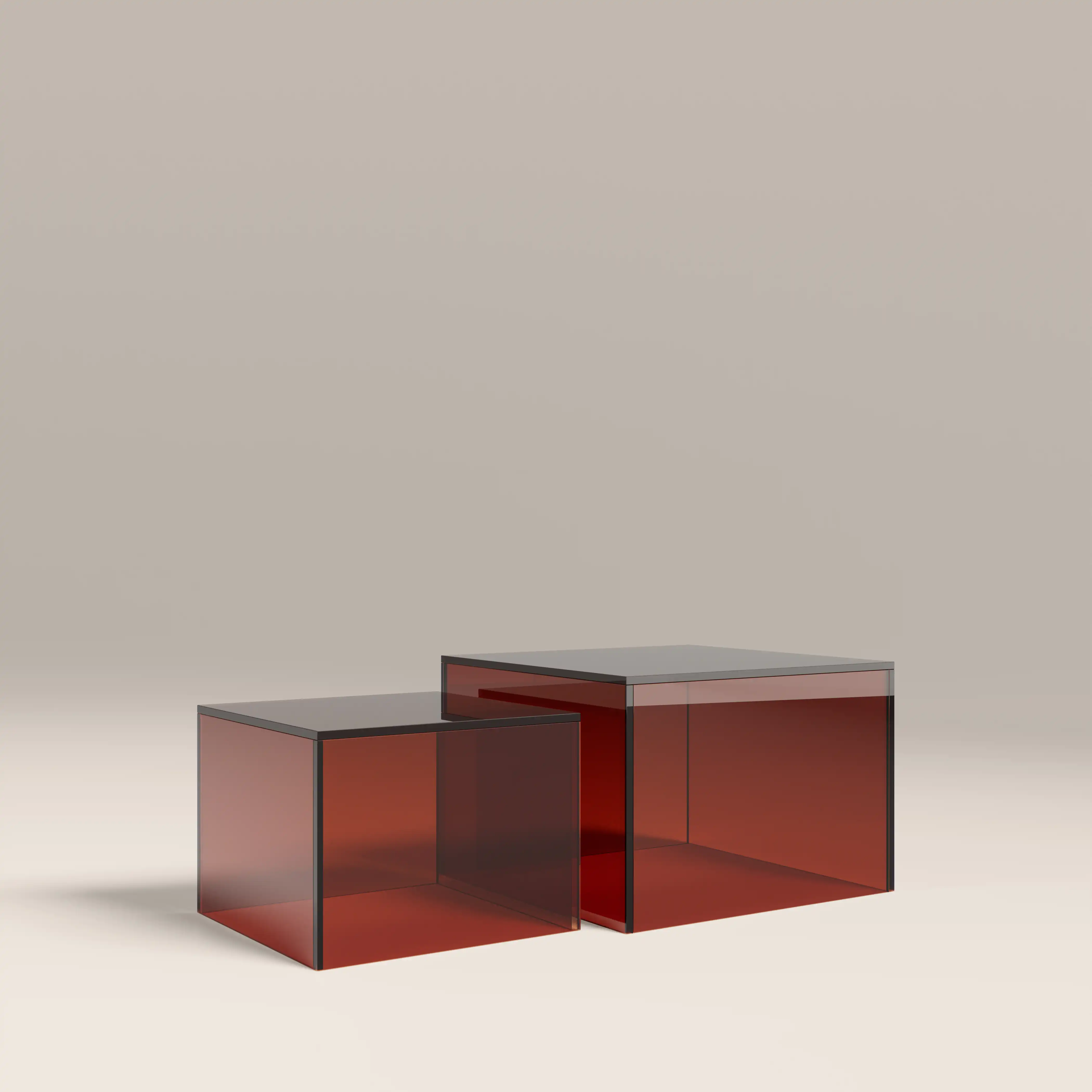 Dice Set of 2 Square Coffee Tables | Amber - Image 2