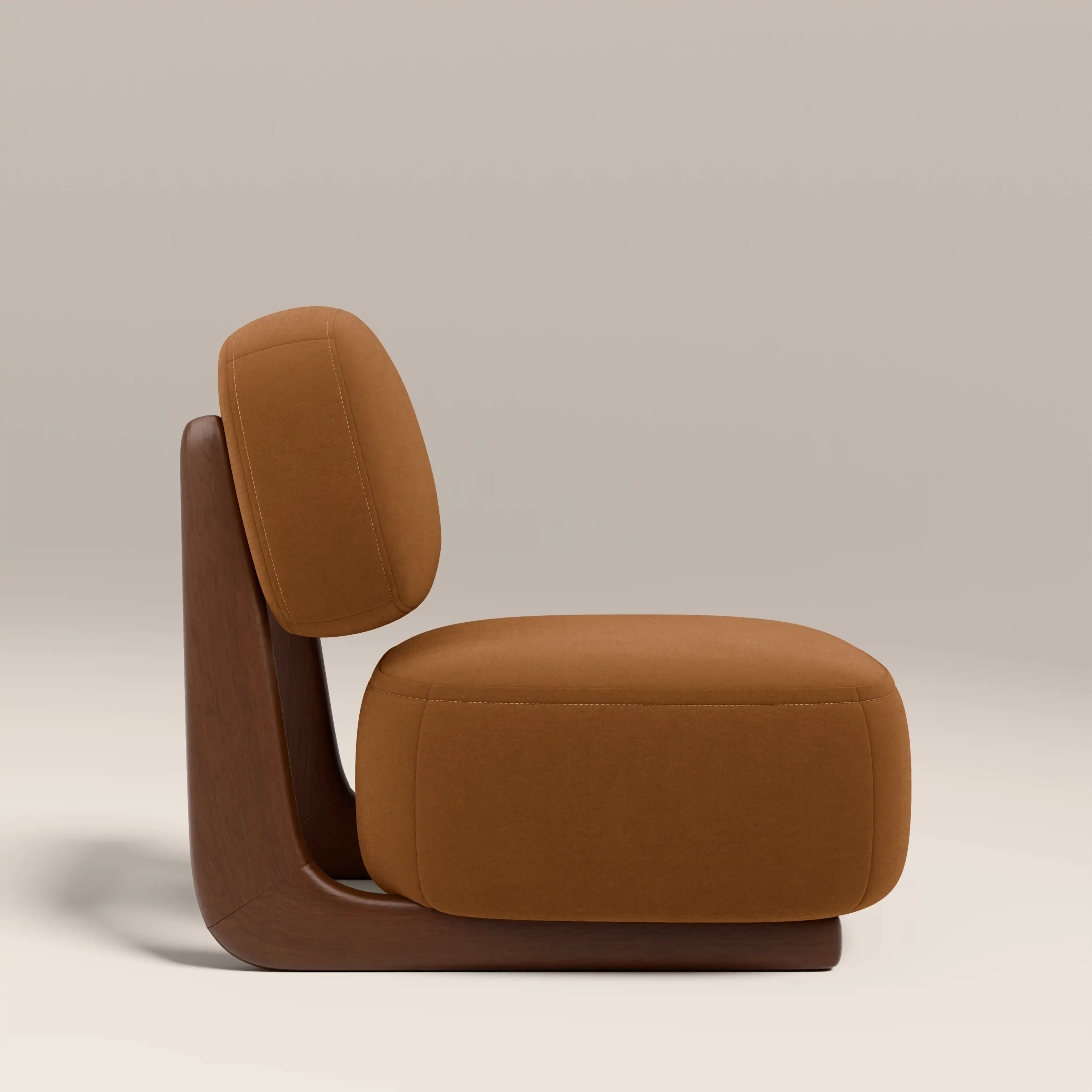 Didsbury Accent Chair | Caramel Brown Sustainable Mohair Velvet & Walnut - Image 5