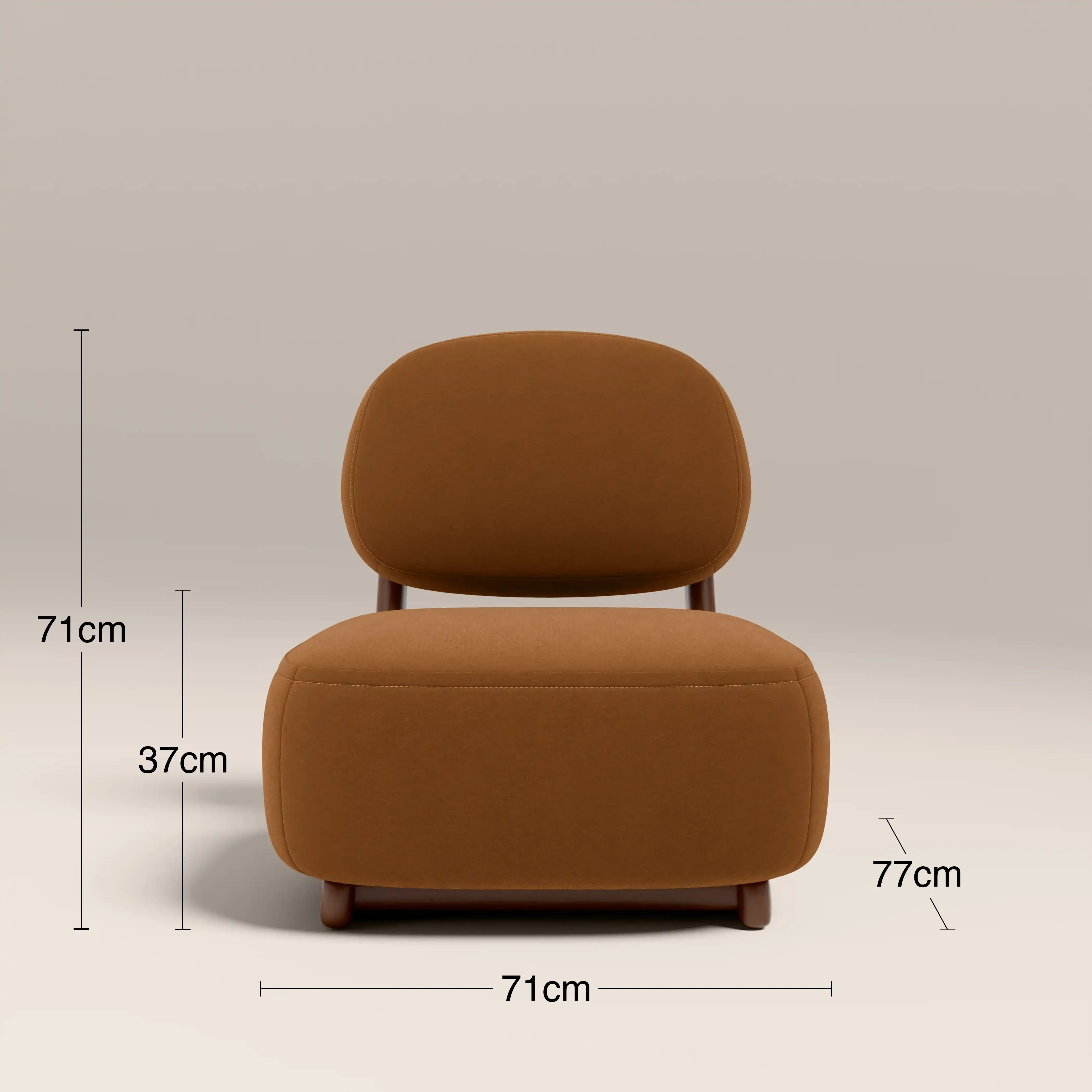 Didsbury Accent Chair | Caramel Brown Sustainable Mohair Velvet & Walnut - Image 8