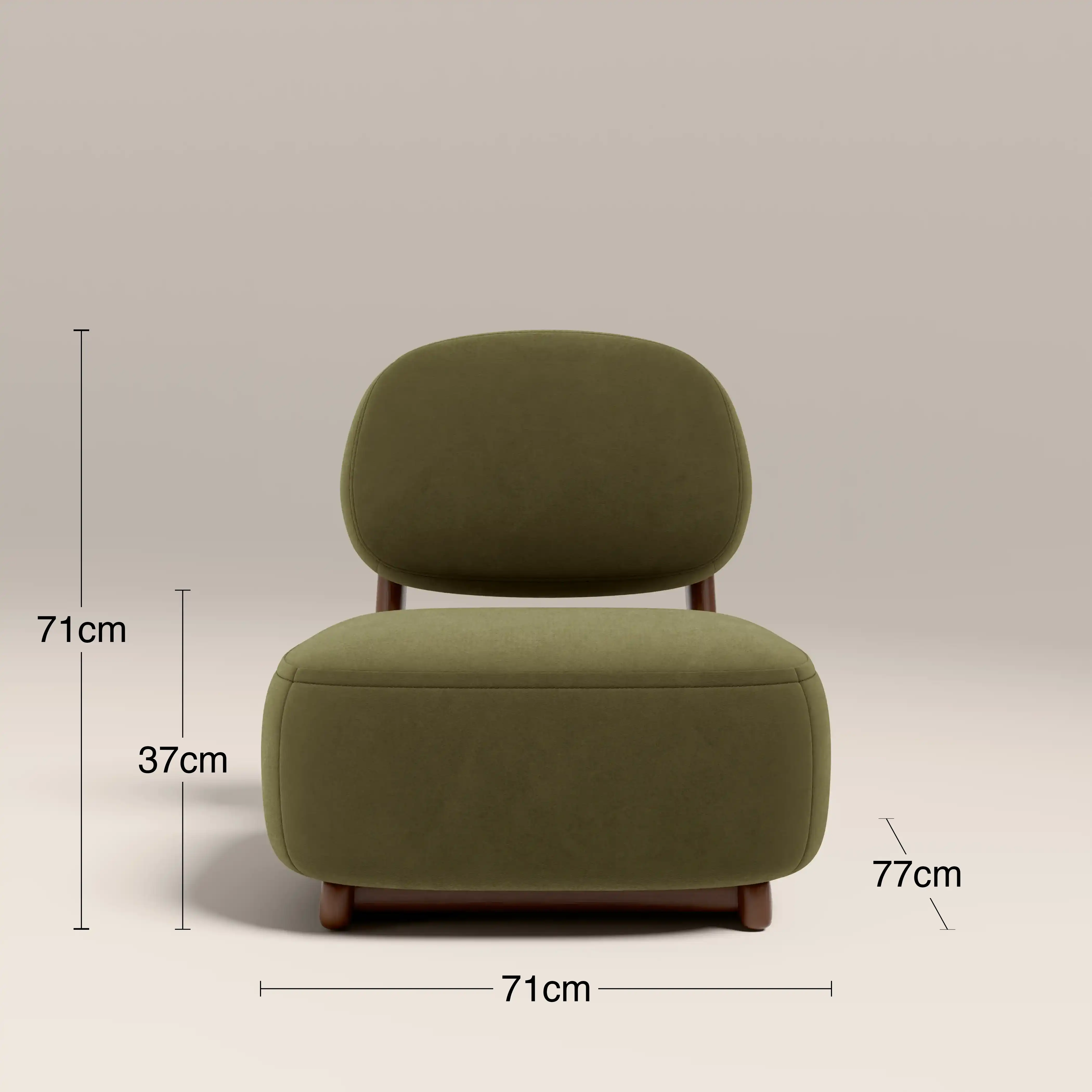 Didsbury Accent Chair | Moss Green Sustainable Mohair Velvet & Walnut - Image 9