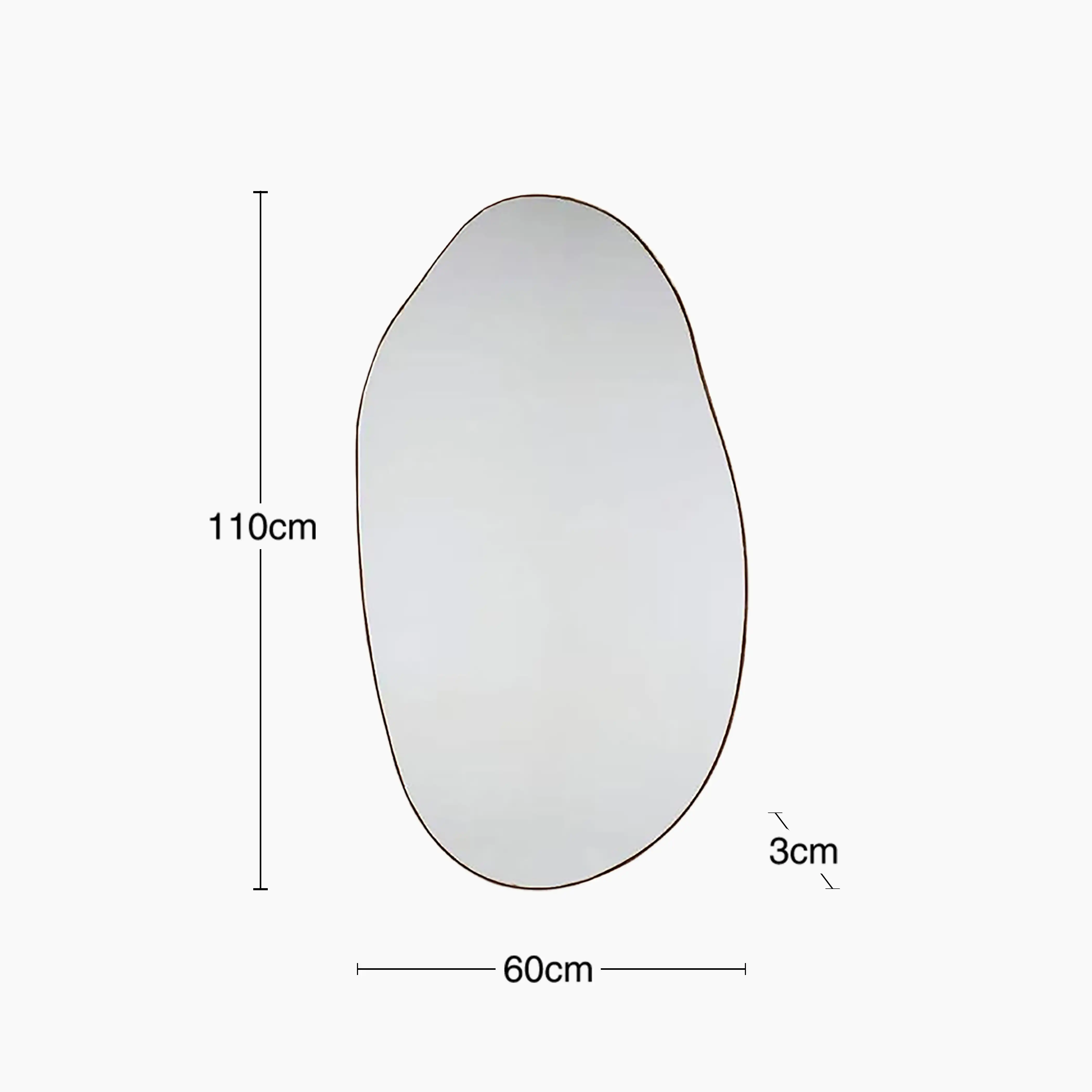 Dutton Pond Wall Mirror, 110 x 60 cm | Walnut - Image 4