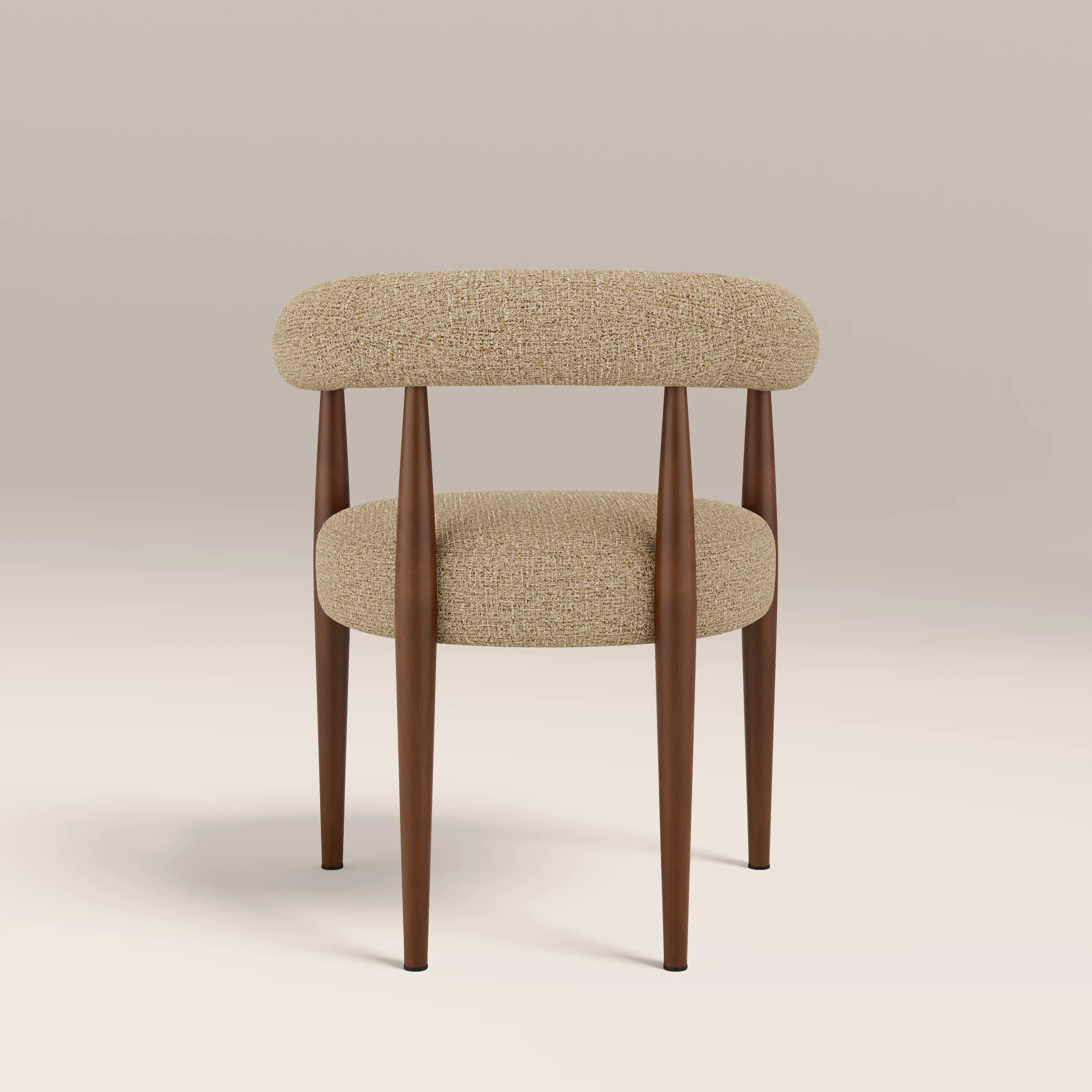 Elan Carver Dining Chair | Speckled Latte Boucle & Walnut - Image 7