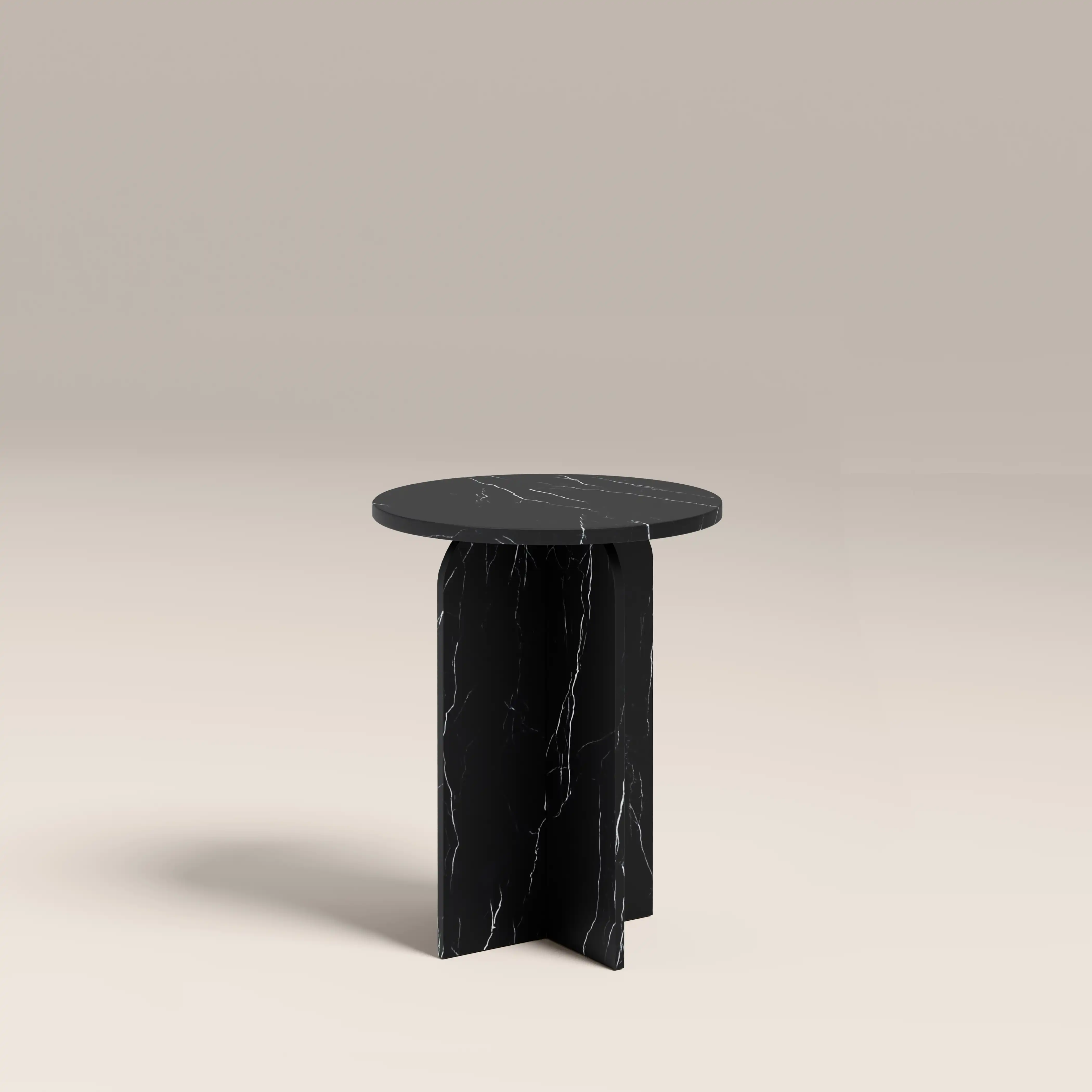 Eli Round Side Table | Black Marble - Image 3