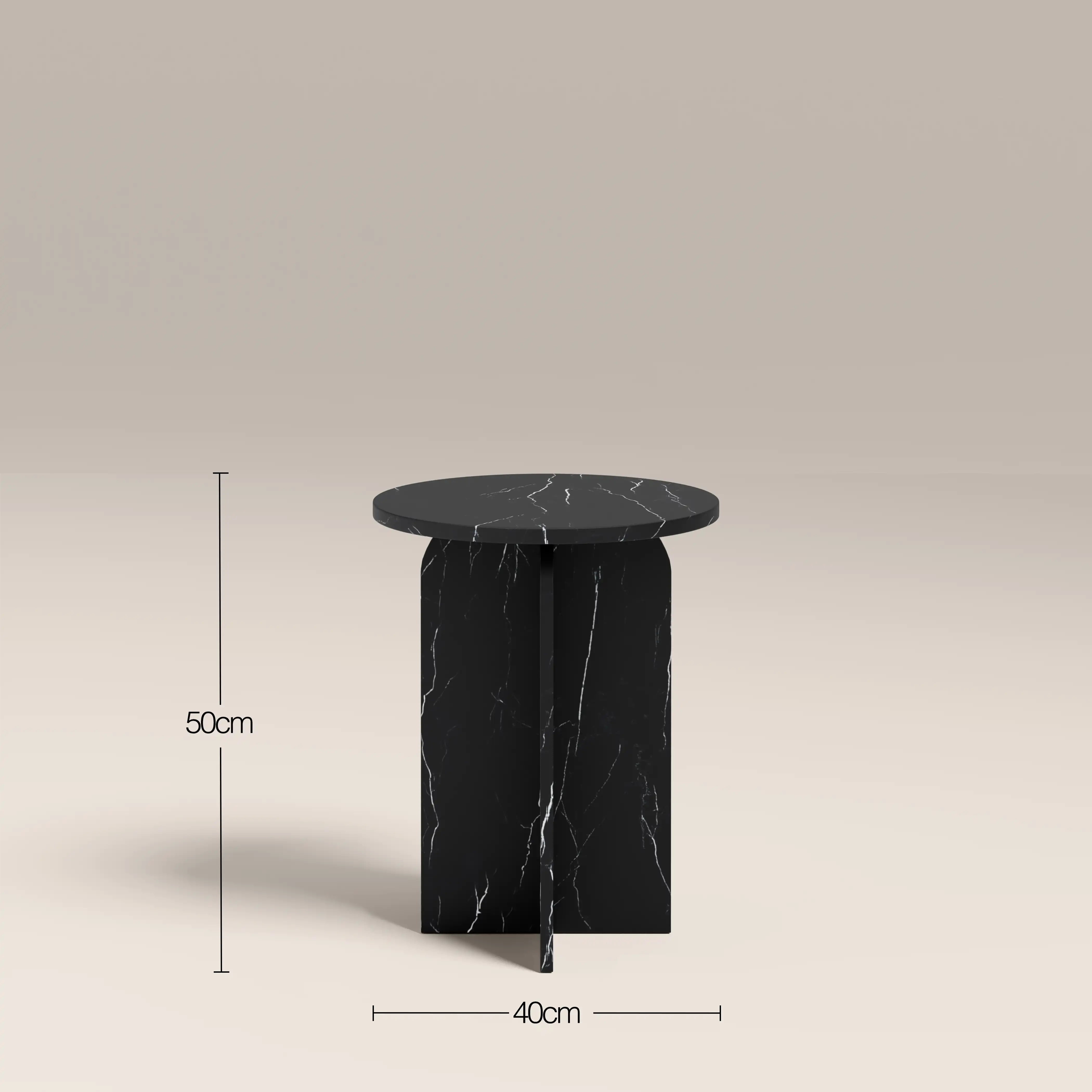 Eli Round Side Table | Black Marble - Image 6