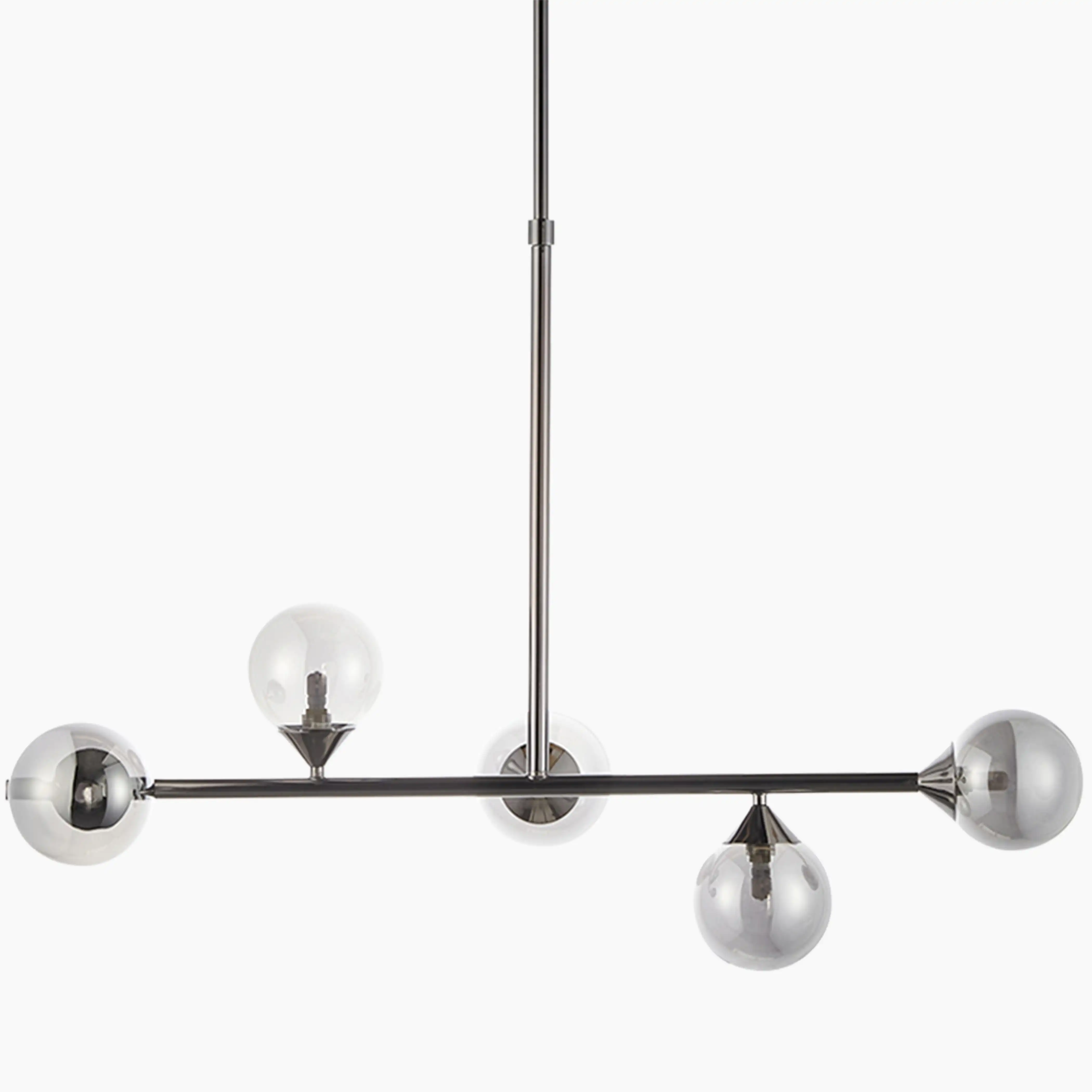 Elias 5 Light Pendant Light | Smokey Glass & Chrome Black - Image 10