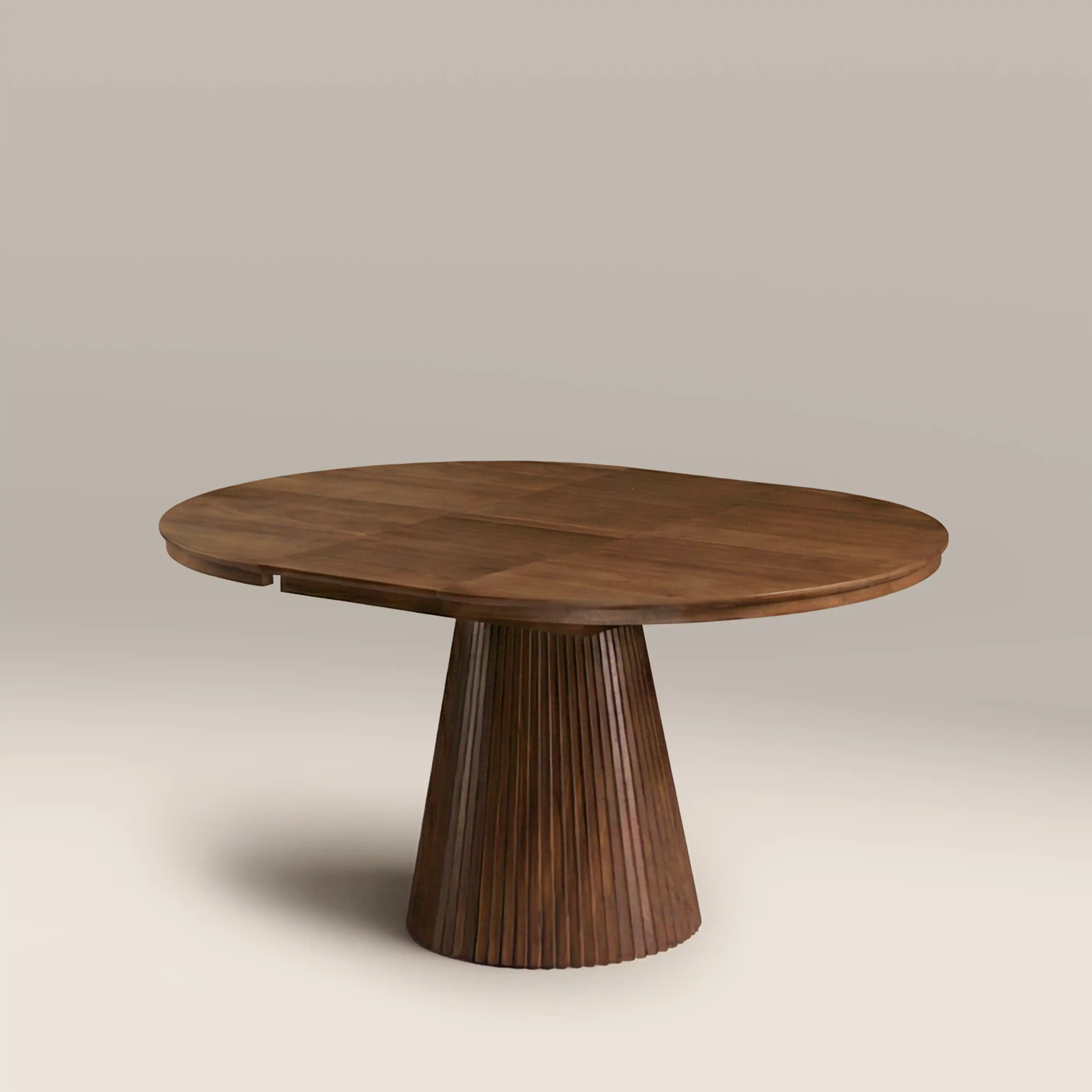 Eliza 4-6 Seat Round Wooden Extendable Dining Table | Walnut - Image 4