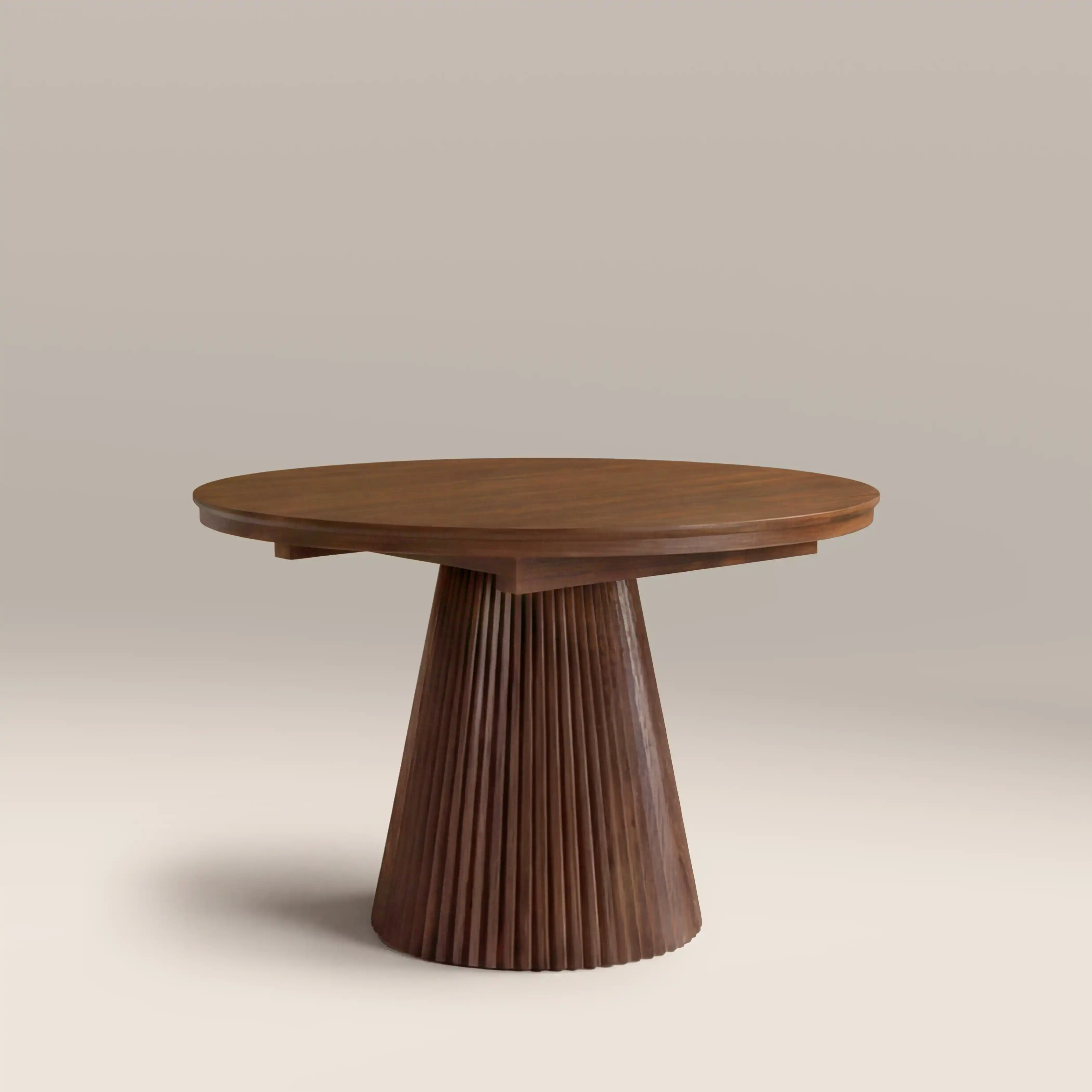 Eliza 4-6 Seat Round Wooden Extendable Dining Table | Walnut - Image 6