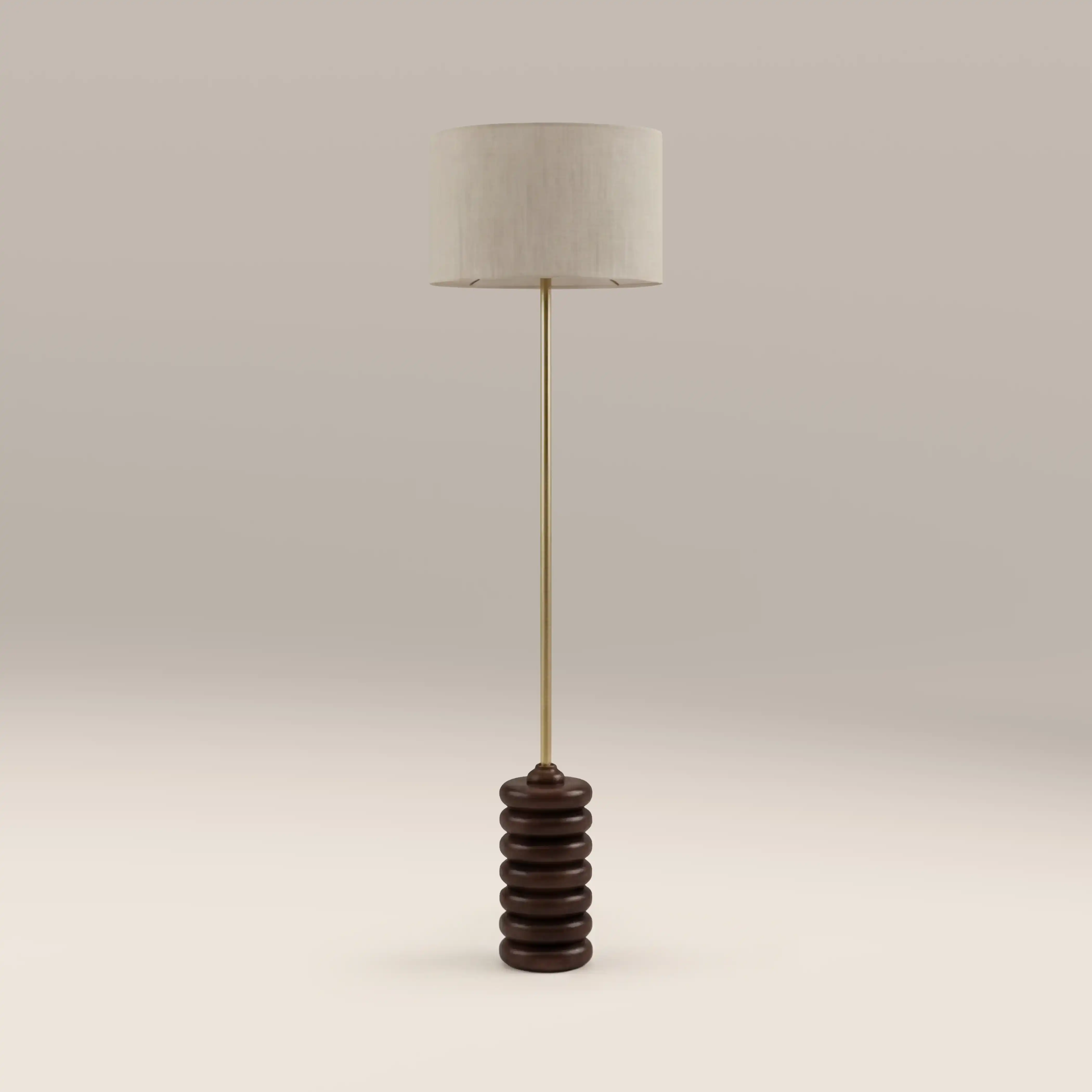 Elodie Floor Lamp | Natural Linen & Walnut - Image 3