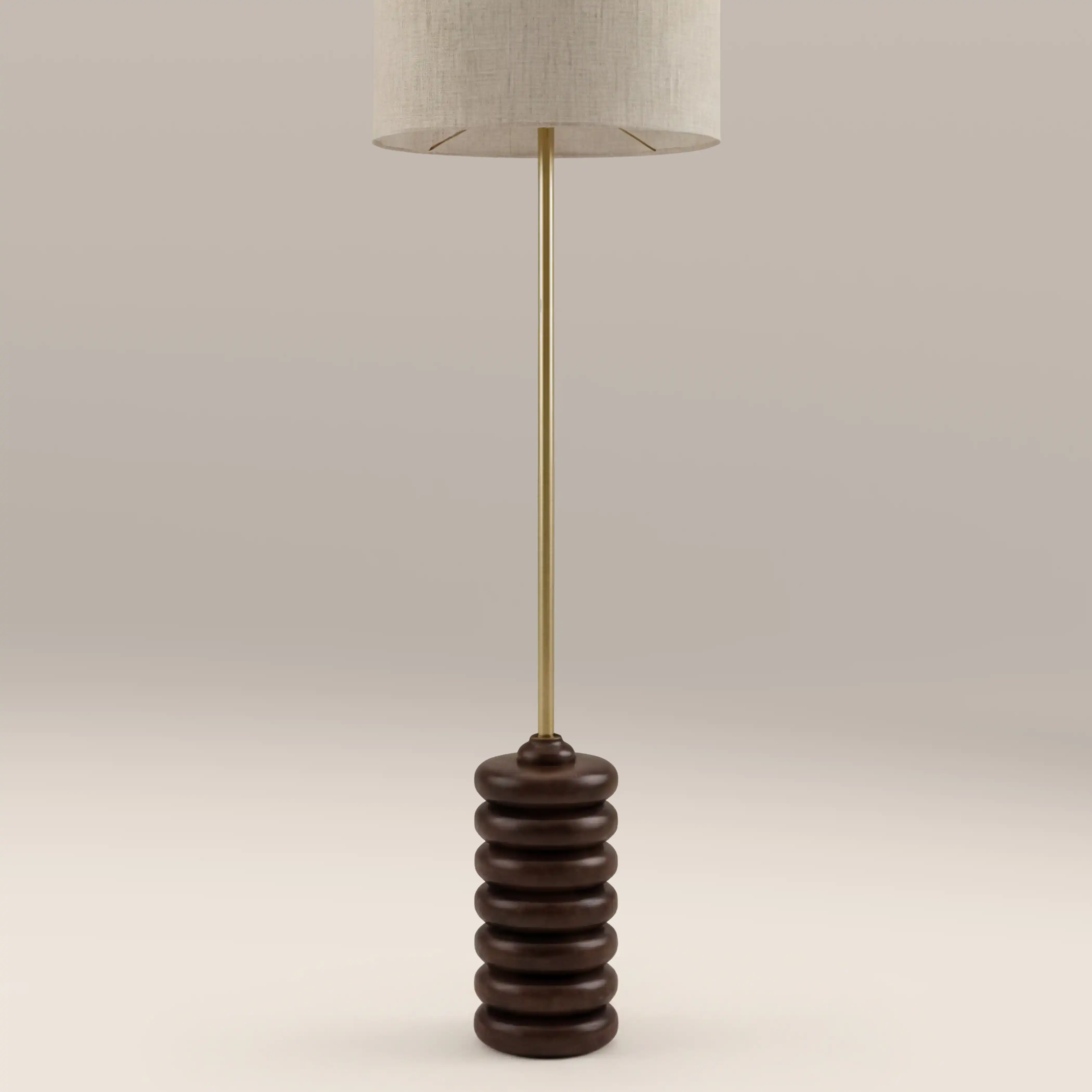Elodie Floor Lamp | Natural Linen & Walnut - Image 4